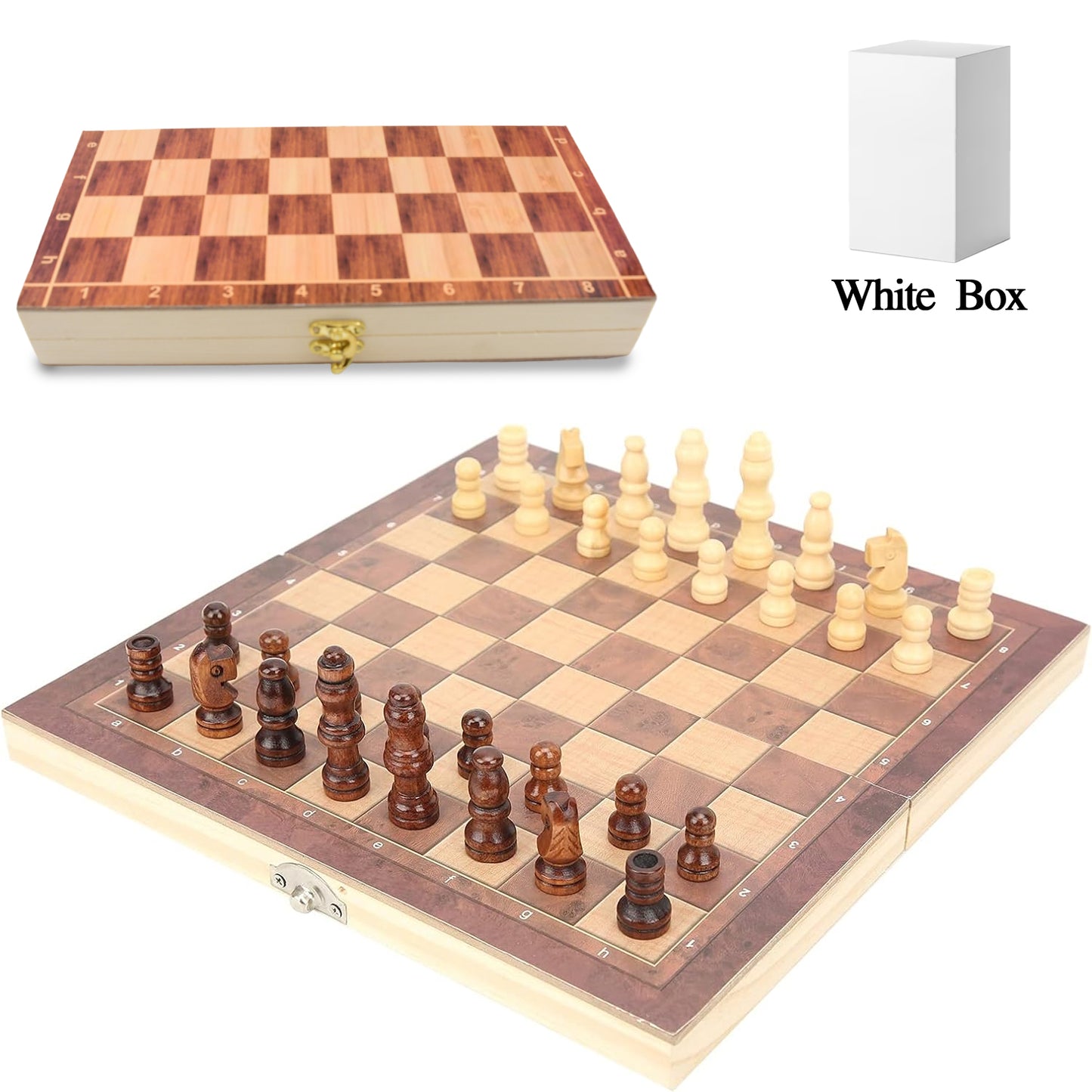 Foldable Wooden Chess Board Set (30 30 Cm 1 Set)
