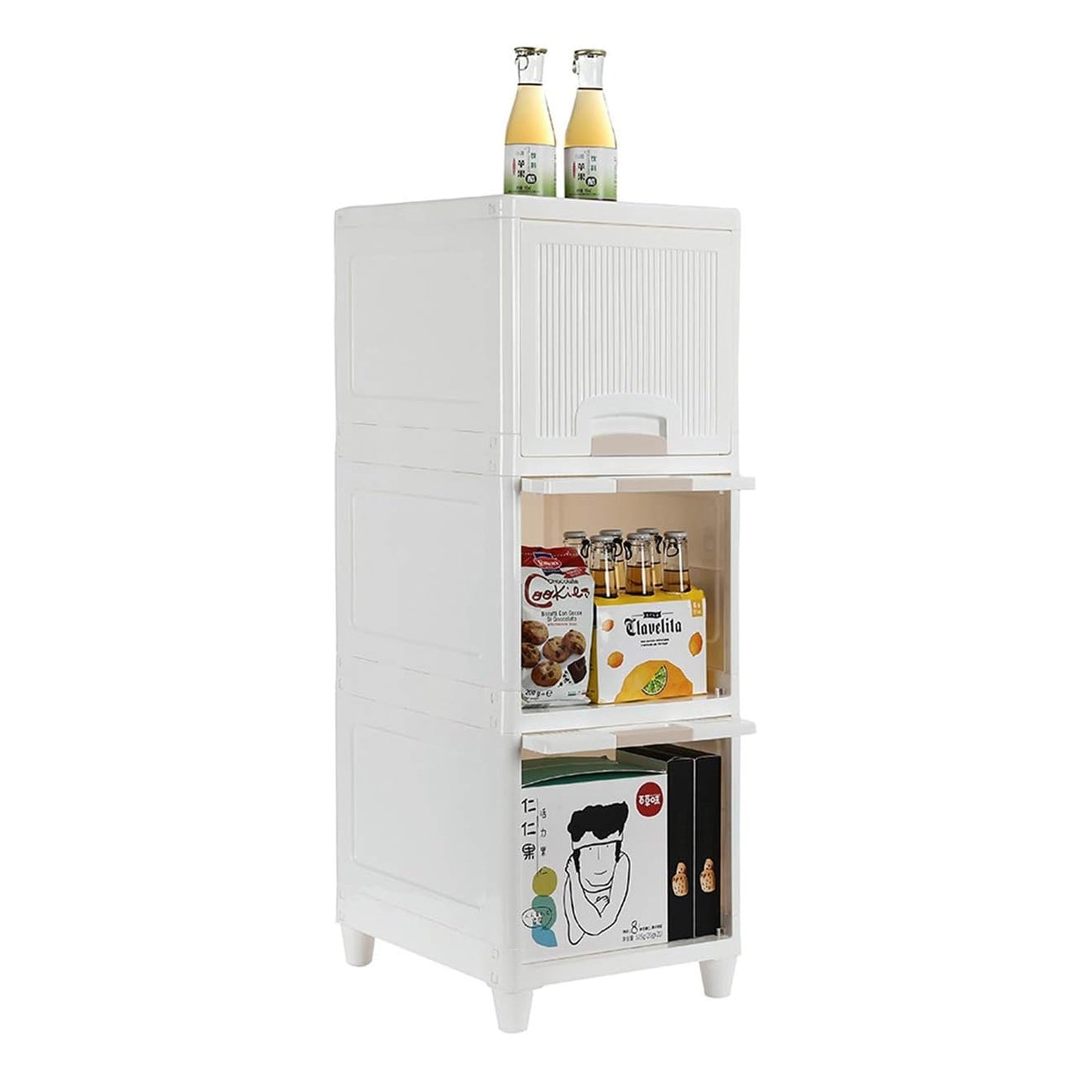 Multipurpose Storage Cabinet Storage Solutions Plastic Drawers Multi Layer Wardrobe Storage Drawers Foldable Multipurpose Drawer Units For Kitchen Bathroom Bedroom Cloth (3layer)
