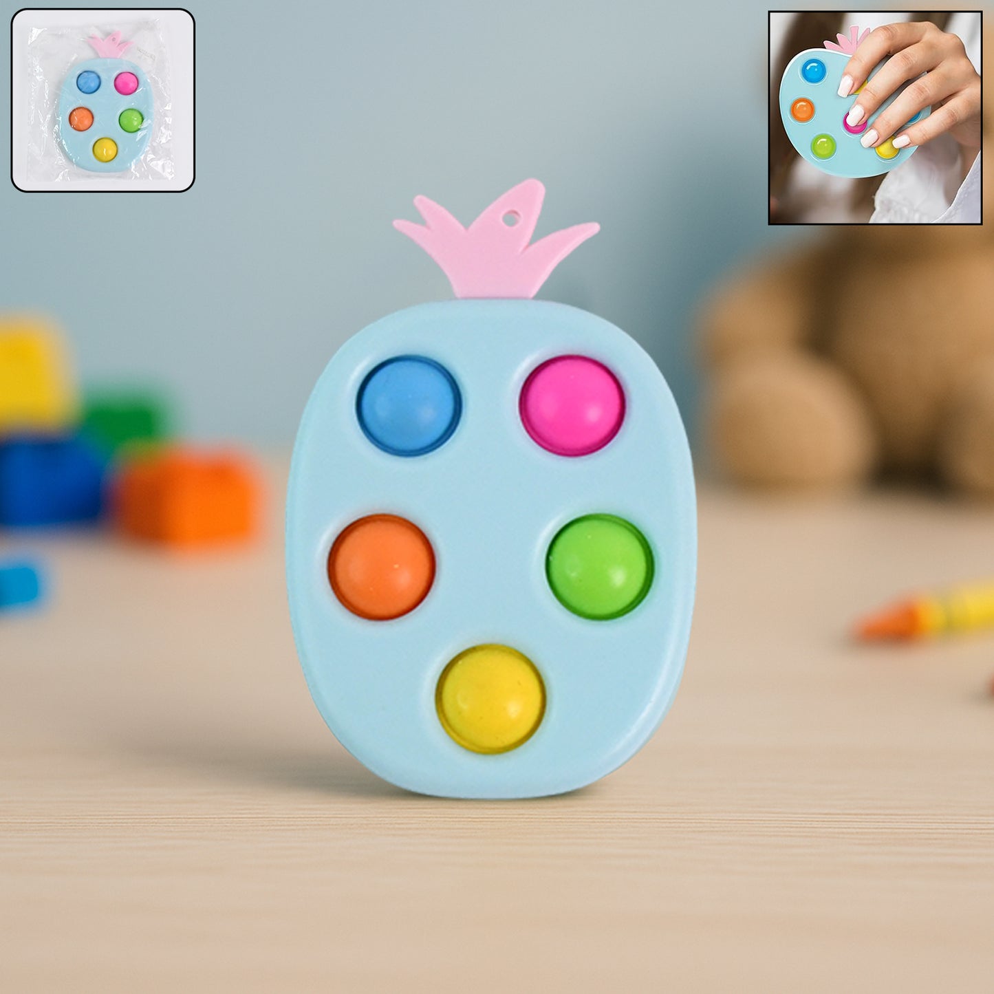 Silicone Push Pop Keychain Toy For Kids (1 Pc)