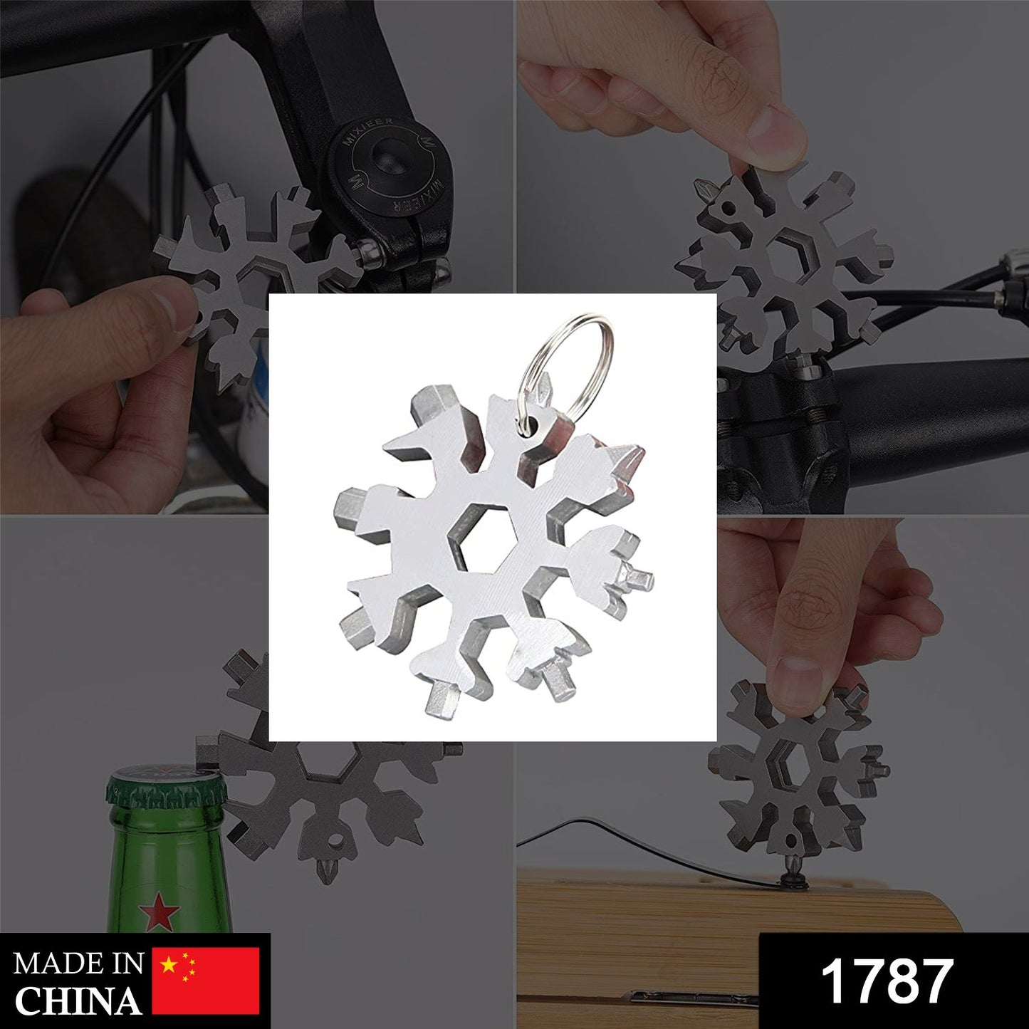 Snowflake Multi-tool Stainless Steel Snowflake Bottle Opener