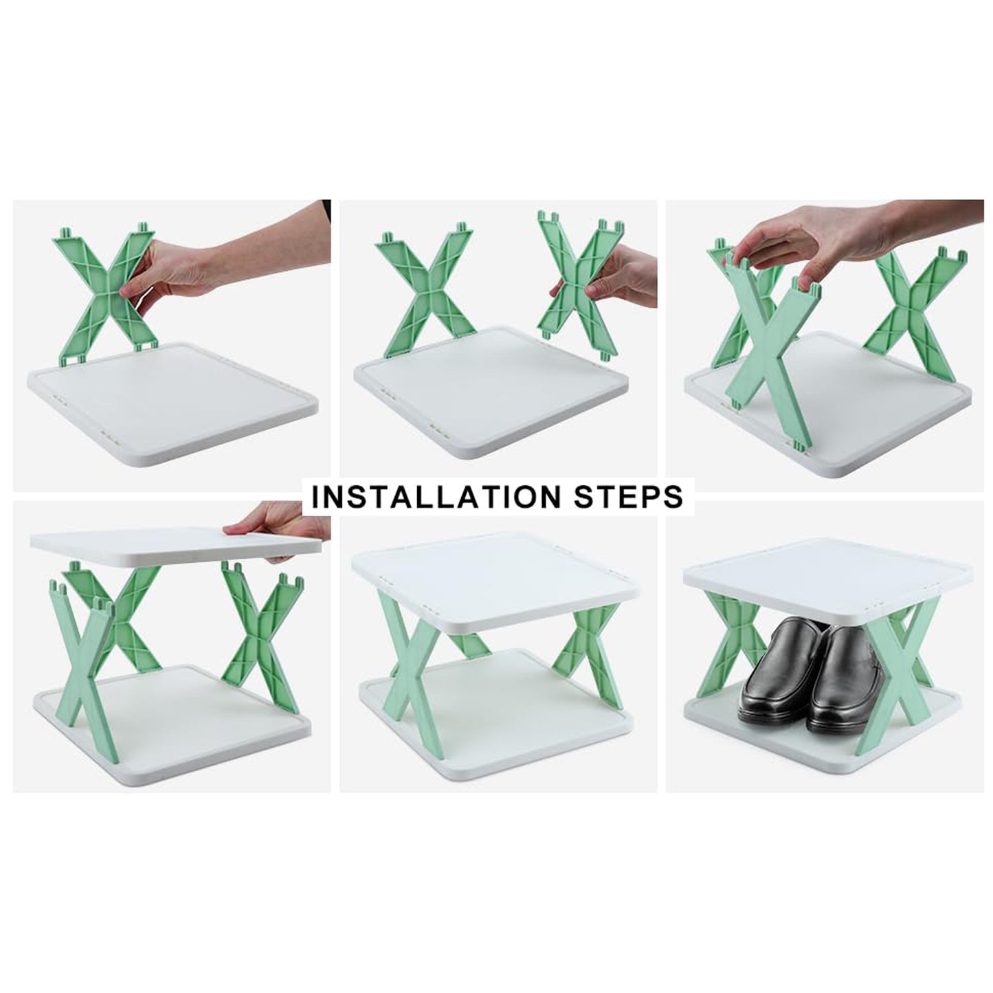 6 Layer Shoe Rack Design Lightweight Adjustable Plastic Foldable Shoe Cabinet Storage Portable Folding Space Saving Shoe Organizer Home And Office