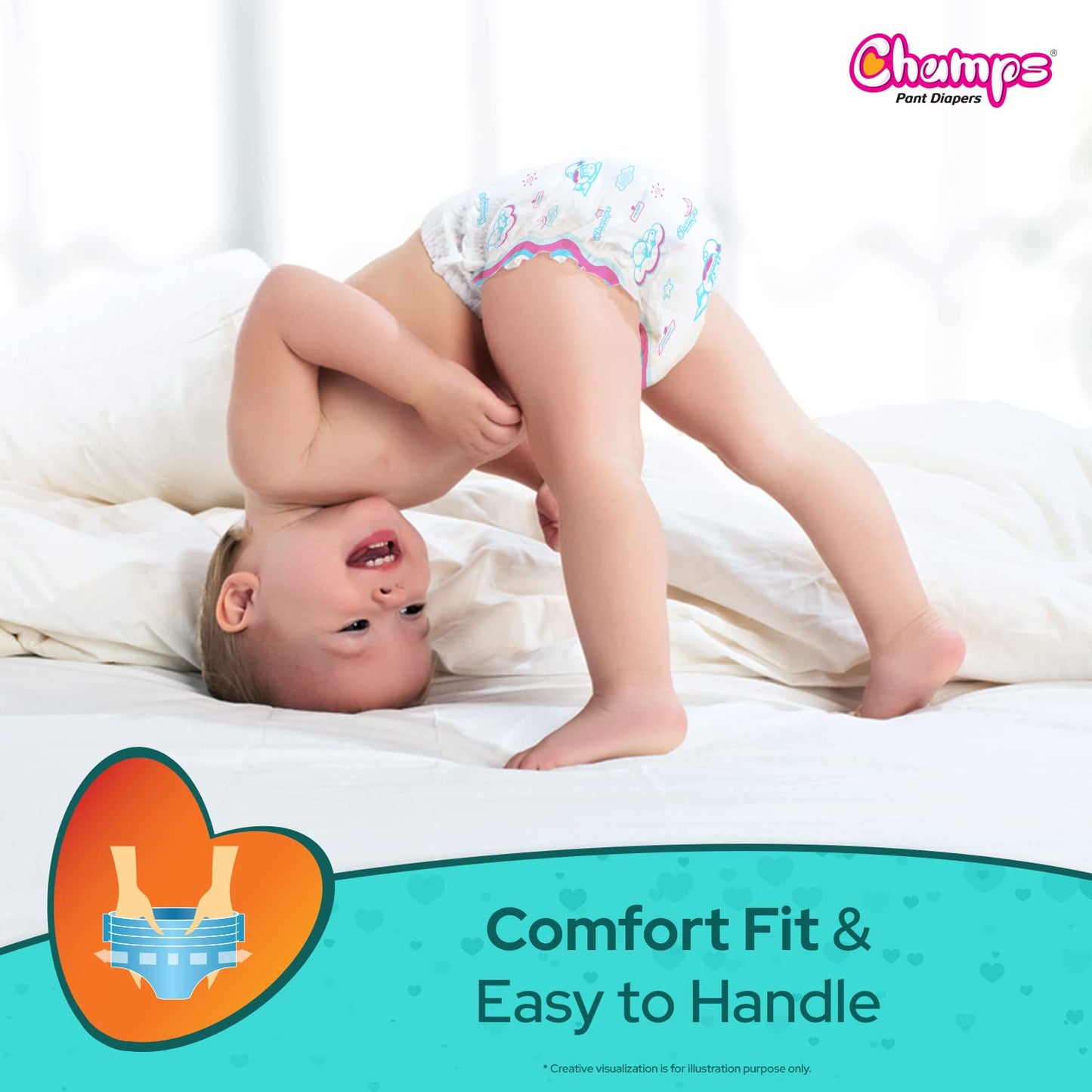 Champs Soft And Dry Baby Diaper Pants 62 Pcs (Large Size)