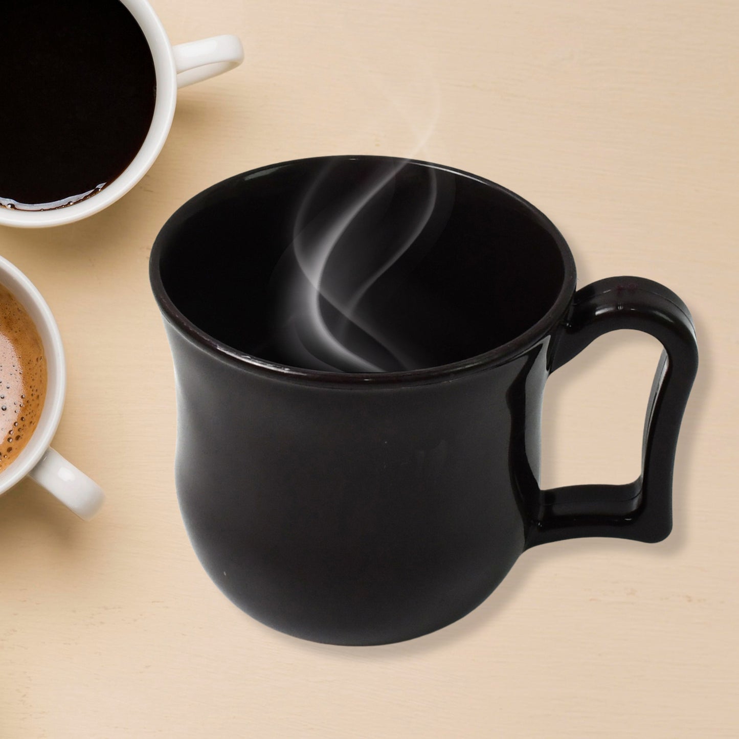 Premium Plastic Coffee Tea Cups Mug With Handle(1 Pc Loose Black)
