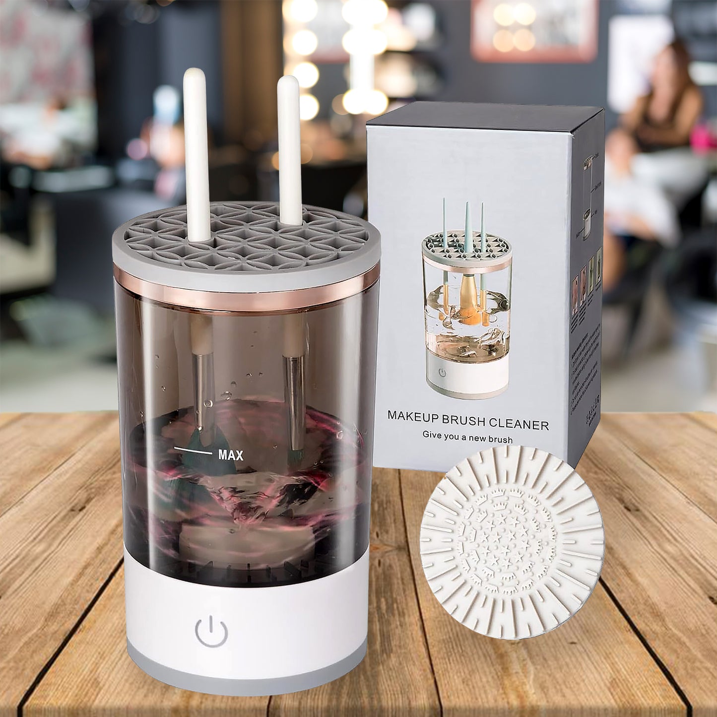 Automatic Makeup Brush Cleaner Fast Electric Brush Cleaner Hand Free Machine Super Clean Brush Washer Brushes Organizer Tool (1 Pc)