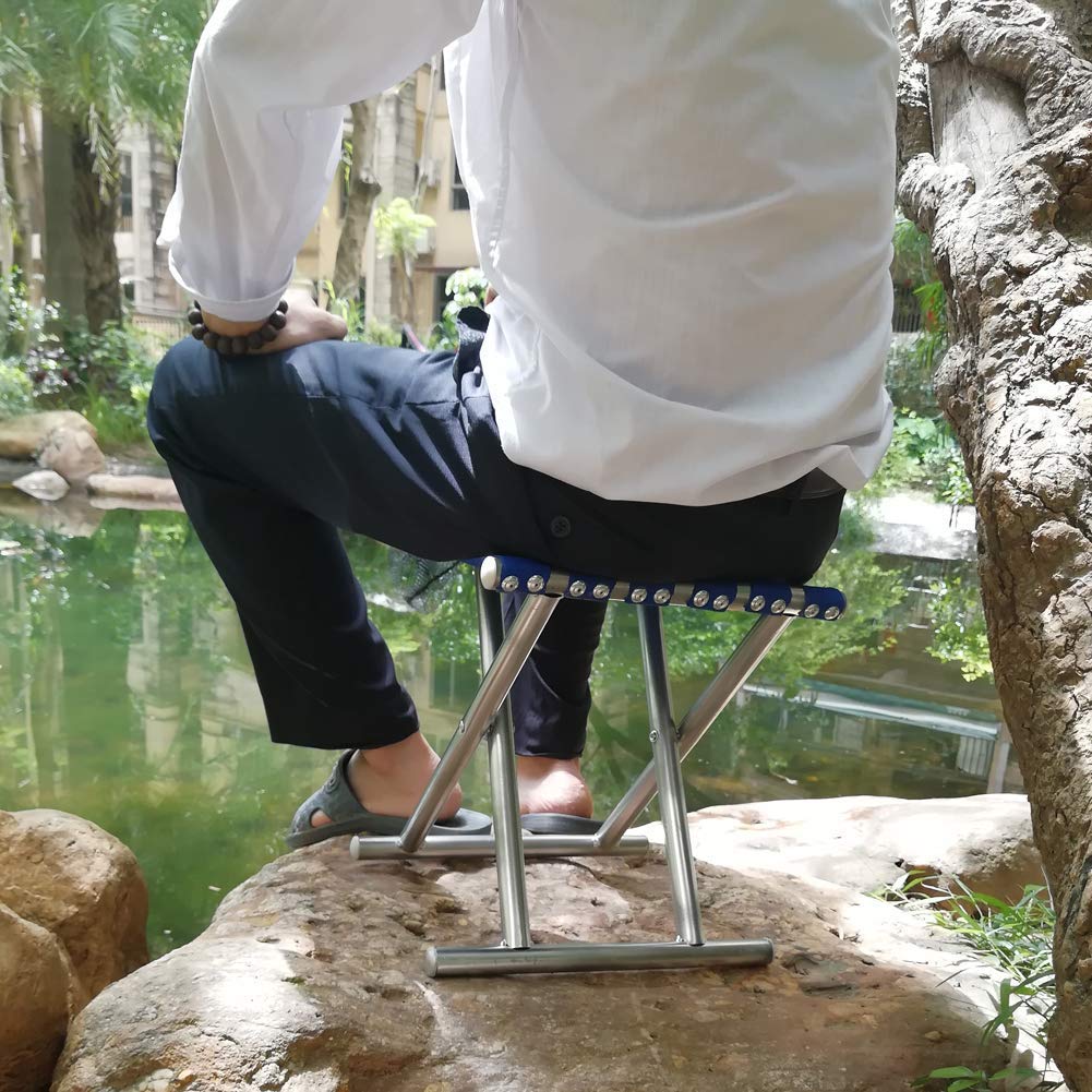 Folding Beach Tool Best Folding Stool Portable Travel Train Chair Outdoor Rest Seat Fishing Beach Picnic Hiking Backpacking Stool Camping Fishing Hiking Picnic Garden (1 Pc )