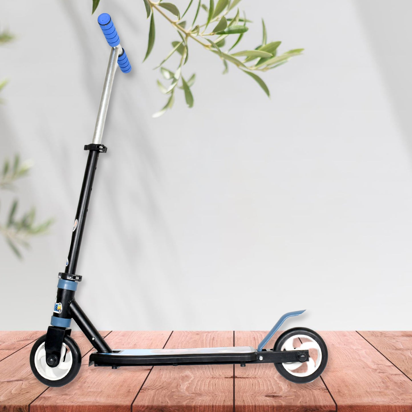 Basic Kids Ride On Leg Push Scooter For Boys And Girls (4 - 8 Years Old Kids) Foldable Scooter Cycle With Height Adjustment For Boys And Girls Multicolor (1 Pc 2 Wheel)