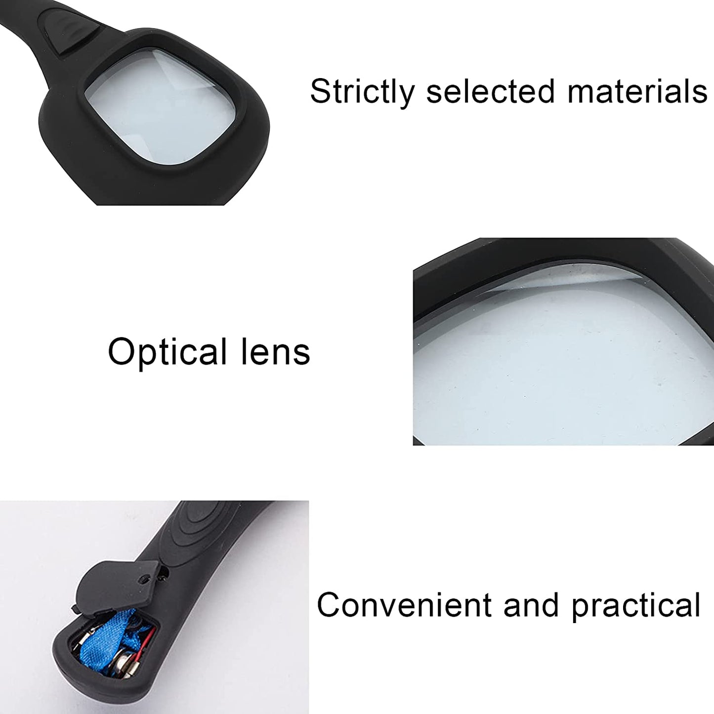 Handheld Magnifying Glass 6 Led Illuminated Lighted Magnifier For Seniors Reading Soldering Inspection Coins Jewelry Exploring