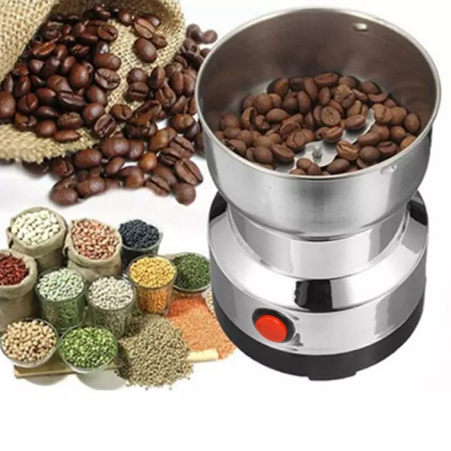 Multifunction Grinder Machine Electric Cereals Grain Mill Spice Herbs Grinding Machine Tool Stainless Steel Electric Coffee Bean For Home