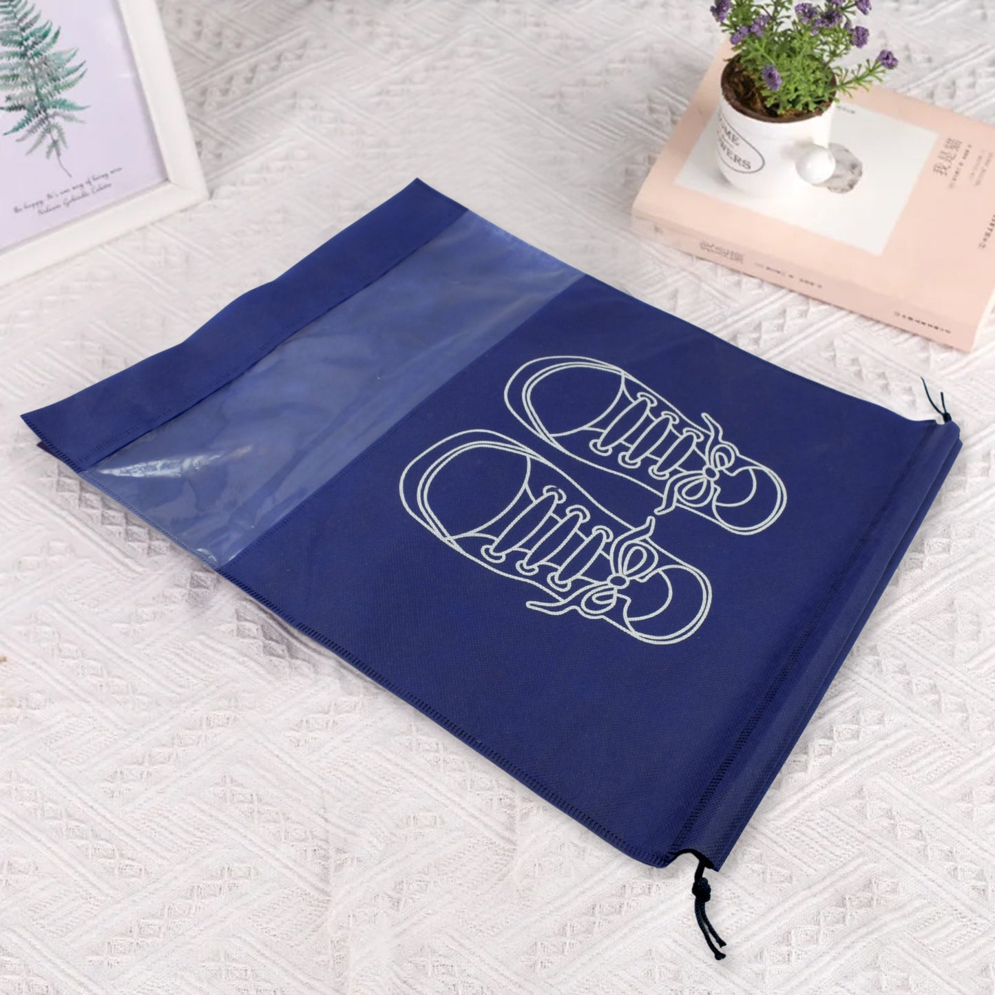 Beach Bag Shoes Storage Bag Closet Organizer Non-woven Travel Portable Bag Waterproof Pocket Clothing Classified Hanging Bag Shoe Bag Luggage Travel Portable Shoe Pouch Non Woven Transparent Window (1 Pc )