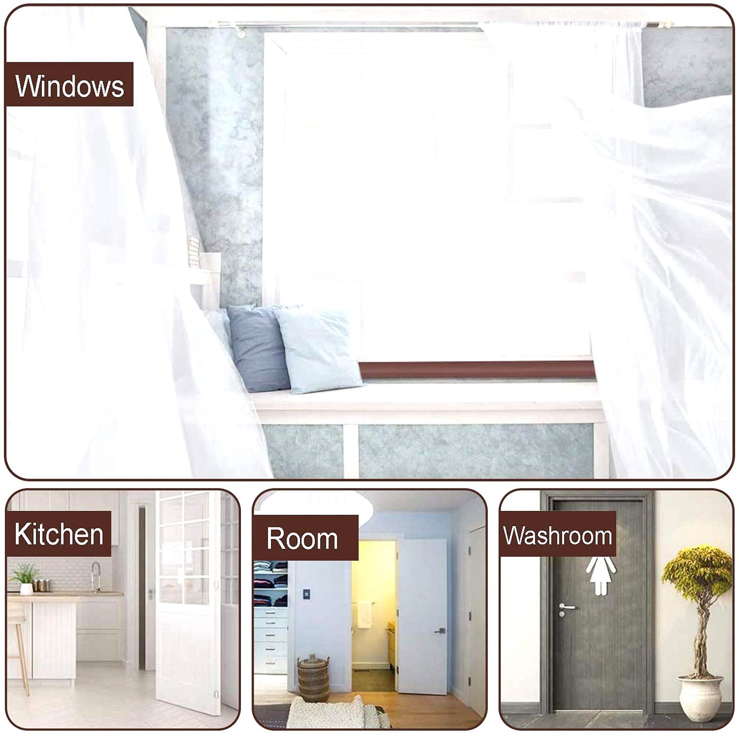 Twin Door Draft Stopper guard Protector For Doors And Windows