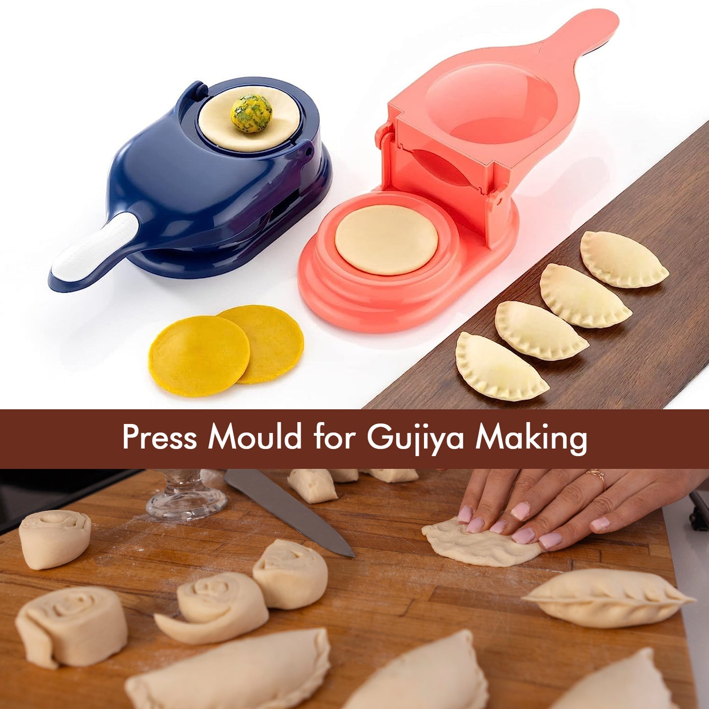 Dumpling Press Mould For Gujiya Ghughra Momos Making 2 In 1 Dumpling Maker Mould Machine Kitchen Dumpling Making Tool