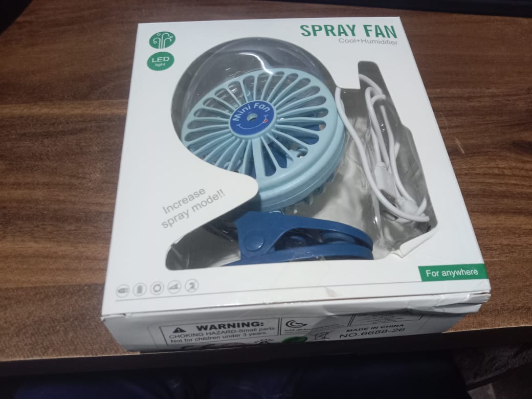 Portable Clip-on Fan Battery Operated With Light Spray Small Yet Powerful Usb Table Fan 3-speed Quiet Rechargeable Mini Desk Fan 360 Rotation Personal Cooling Fan For Home Office Camping