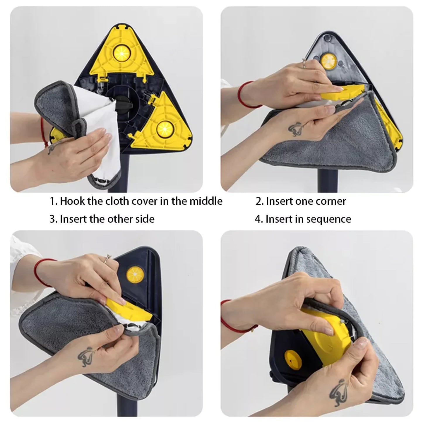 Rotatable Adjustable Triangle Cleaning Mop Triangle Mop With Stainless Steel Long Handle Push-pull Squeezing Cleaning Mop Dry Wet Mop For Floor Windows (1 Pc)