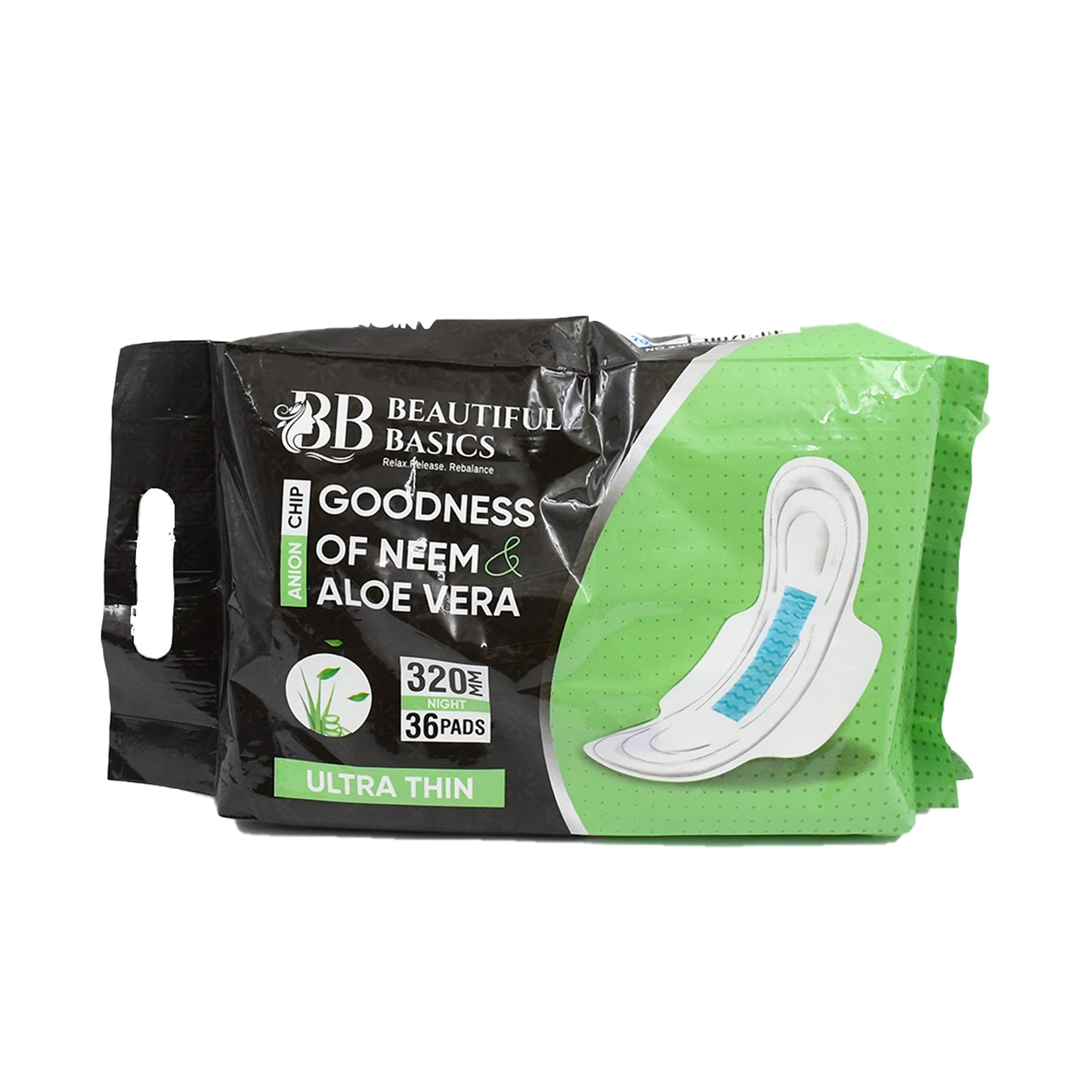 Sanitary Pads For Women With Goodness Of Neem Aloe Vera Ultra Thin Leakage Protection Ph Balance With Antibacterial Anion Chip 5x More Absorbance (320 Mm 36 Pads)