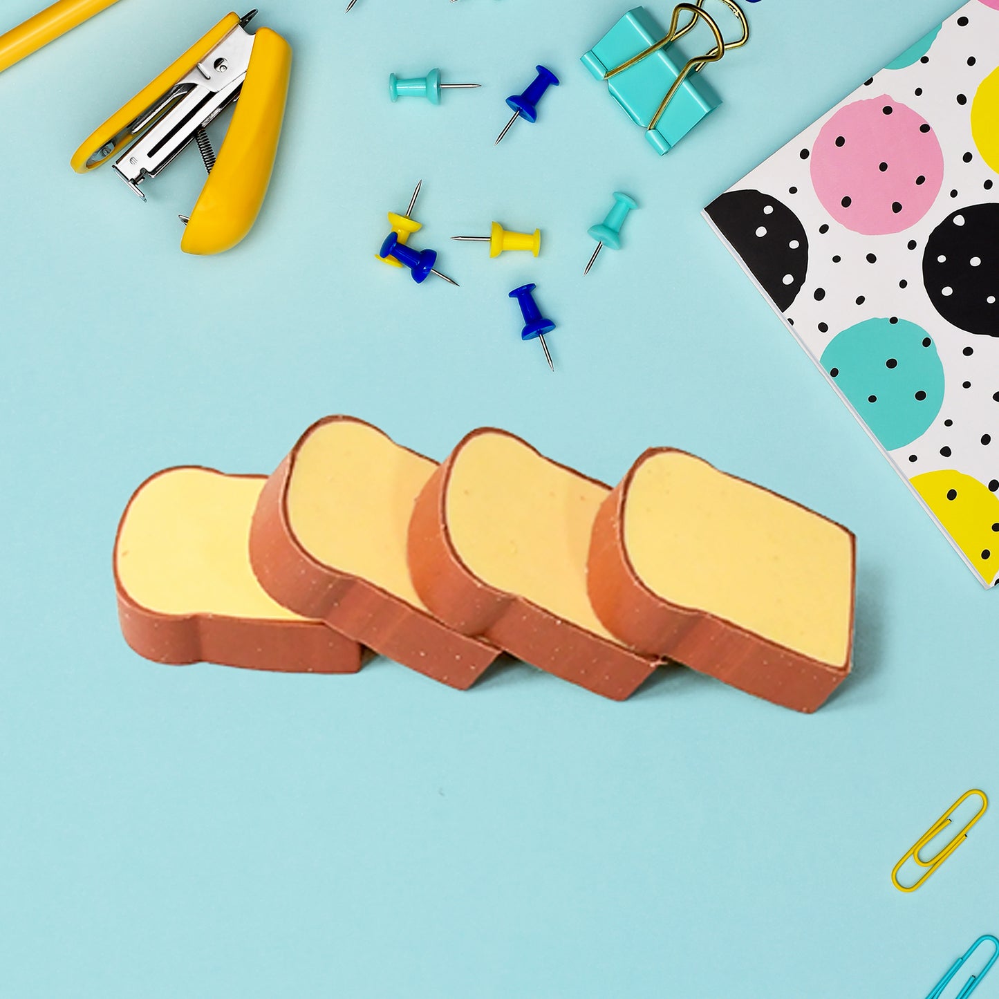 3d Toast Bread Shape Eraser For Kids Cartoons Erasers Toast Bread Erasers Bread Shaped Eraser For Students Gift Cute Fun Food Pencil Erasers For School Classroom Stationery For Boys Girls (4 Pcs Set)