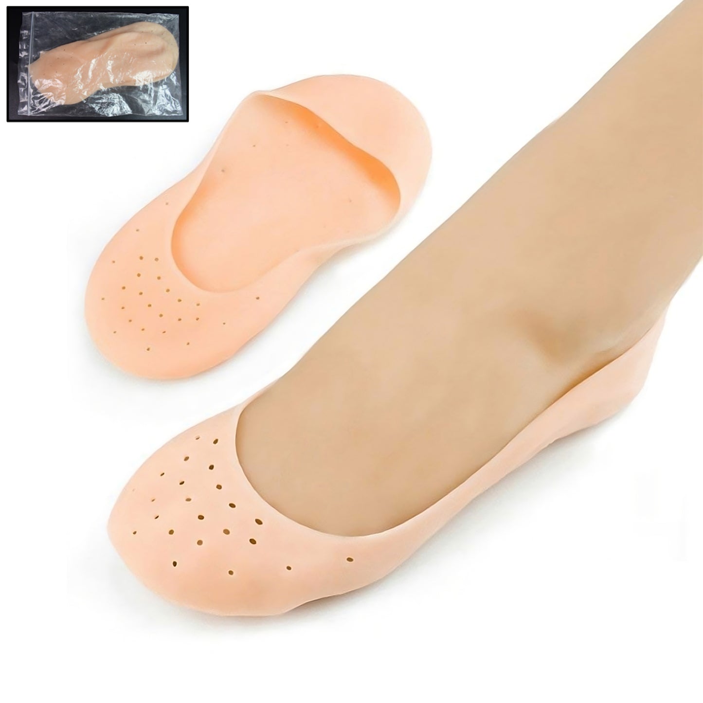 Anti-crack Full Length Silicone Foot Protector Moisturizing Socks (1 Pair Mix Size)