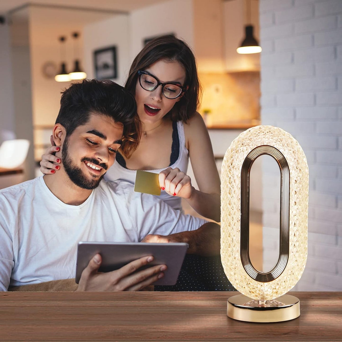Touch Control Crystal Table Desk Lamp 3-way Dimmable Light Usb Rechargeable Crystal Diamond Table Lamp Exquisite Night Stand Light Lamp Beside Lamp For Bedroom Living Room Decorative Desk Lamp