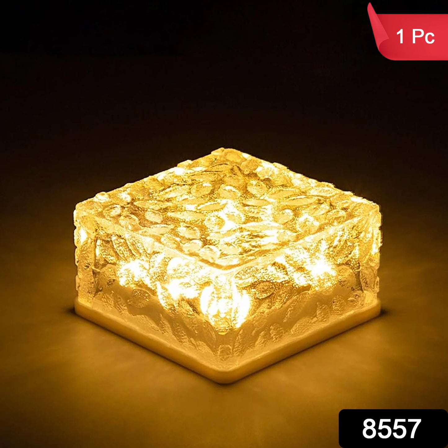 Solar Ice Cube Shaped Garden Light Ice Cube Shaped Garden Warm Light Outdoor Solar Garden Decorative Lights For Walkway Pathway Backyard Christmas Decoration Parties