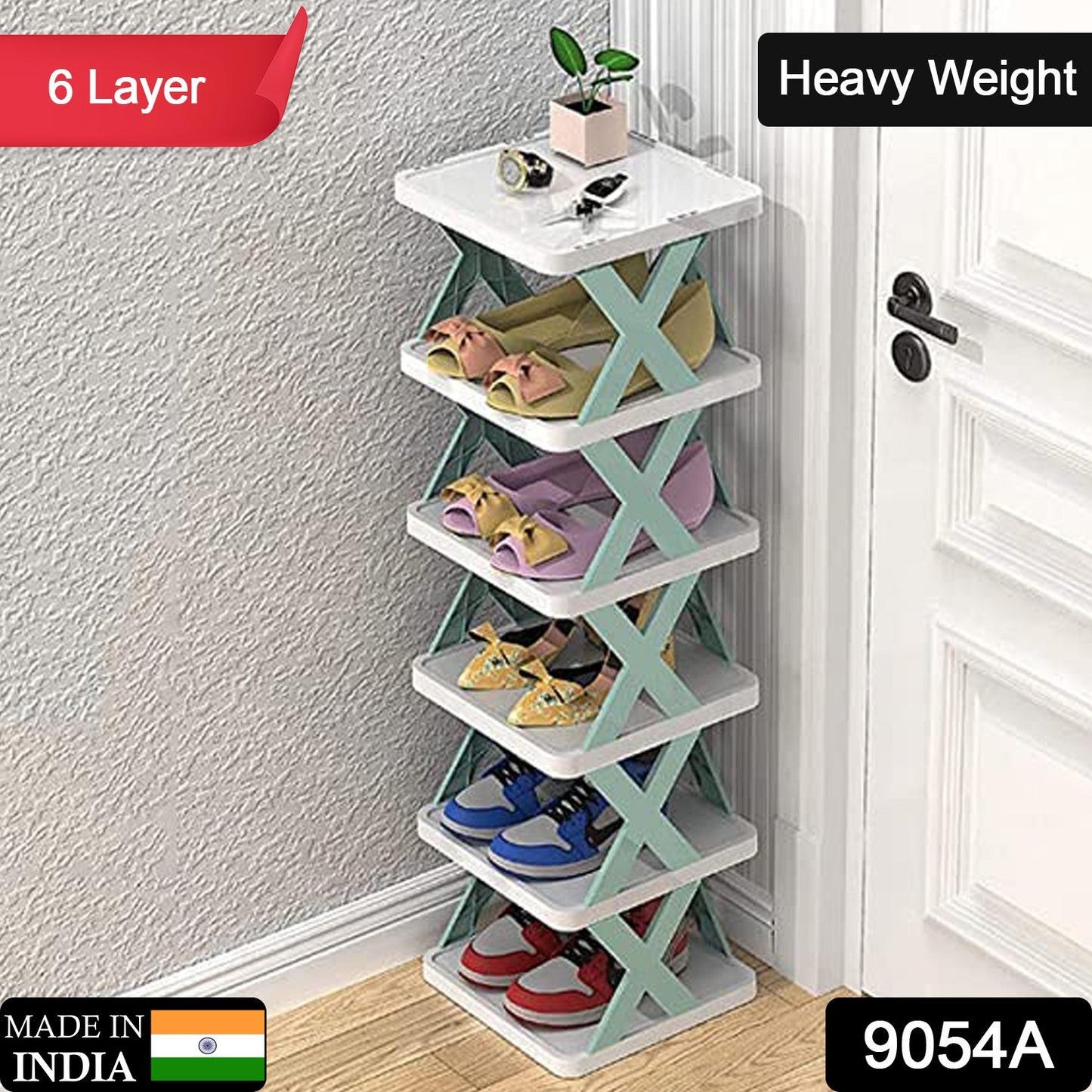 6 Layer Shoe Rack Design Lightweight Adjustable Plastic Foldable Shoe Cabinet Storage Portable Folding Space Saving Shoe Organizer Home And Office