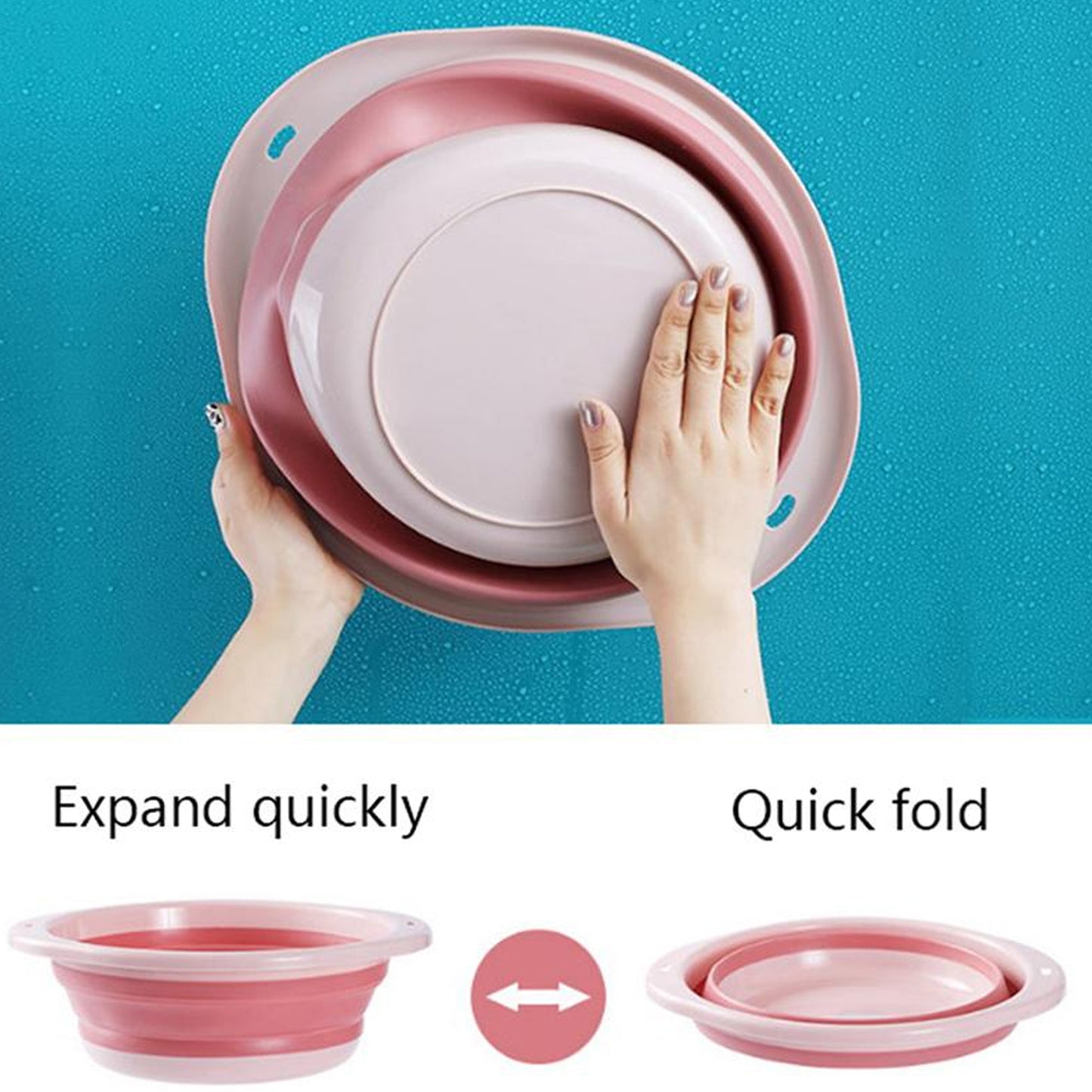 Multi-purpose Portable Collapsible Folding Tub With Hanging Hole Save Storage Space Also Use For Multi Use