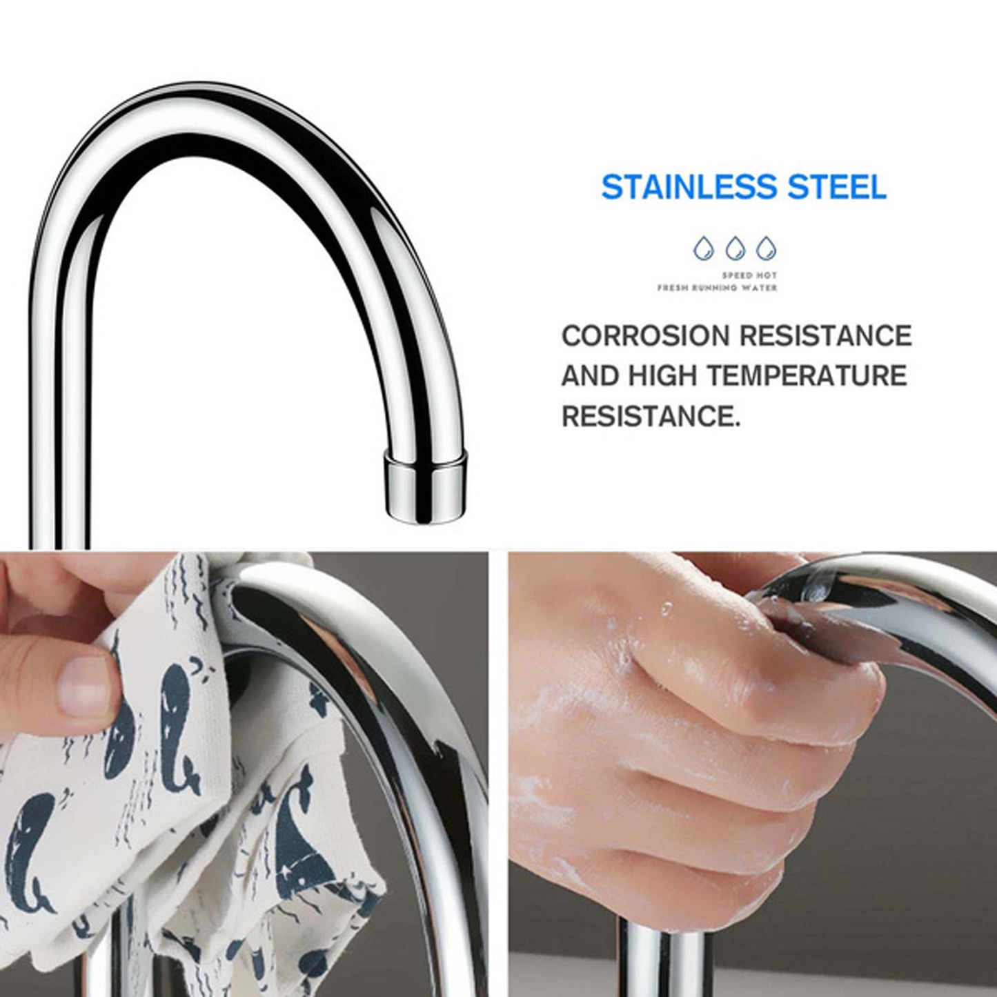 Stainless Steel Led Digital Display Instant Heating Electric Water Heater Faucet Tap