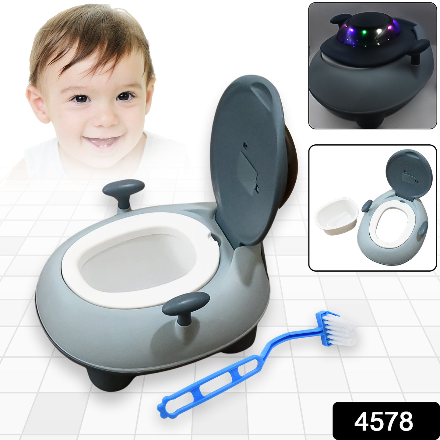 Baby Portable Lighting Music Toilet Baby Potty Training Seat Baby Potty Chair For Toddler Boys Girls Potty Seat For 1+ Year Child