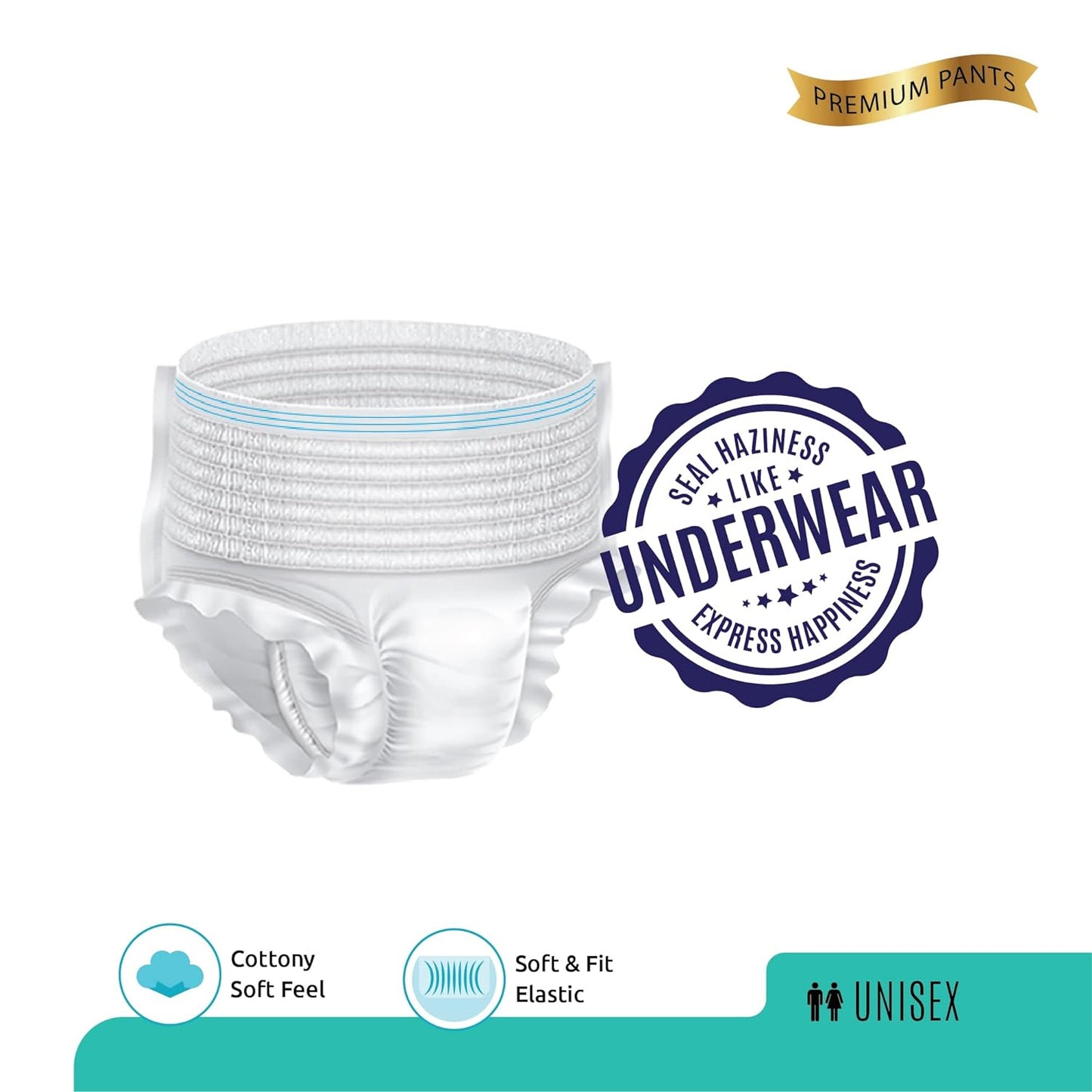 Large - Extra Large Senior Care Adult Pull Up Diaper Pants (Waist Size (90-140 Cm 35 -55 Inch) Adult Diapers ( Large - Extra Large L-xl2pc)