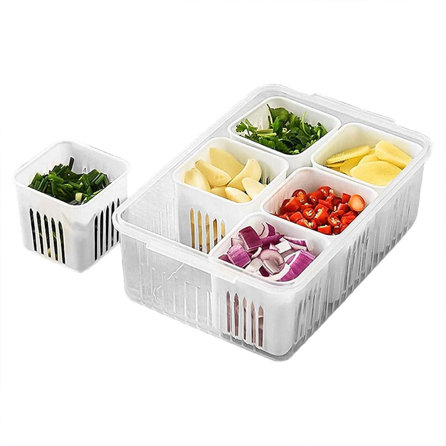 Fridge Storage Boxes Freezer Storage Containers Container For Kitchen Storage Set Storage In Kitchen Vegetable Storage Draining Crisper Refrigerator Food Box (1 Pc)