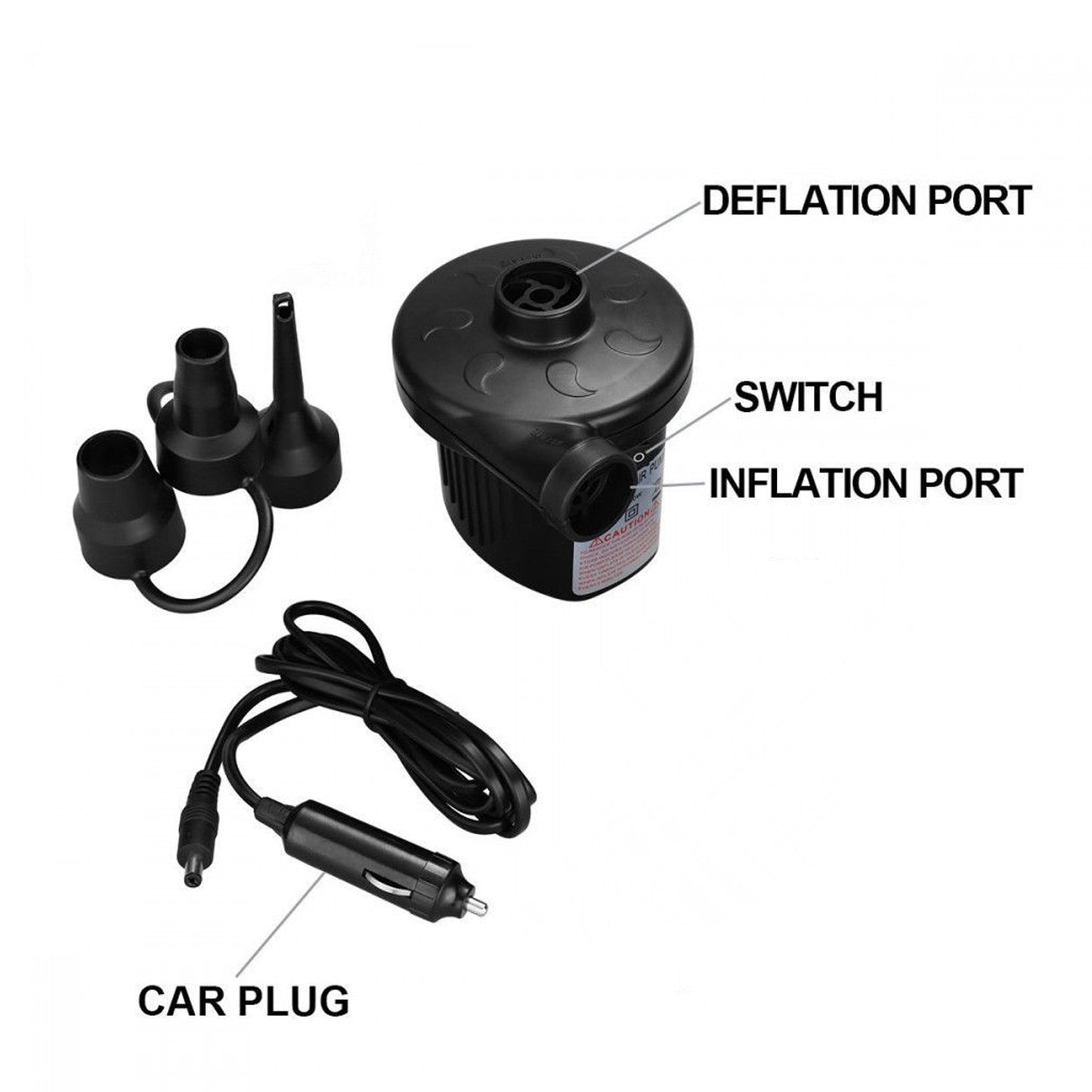 Multi-purpose Electric Air Pump Without Valve Adaptors For Quickly Inflatesdeflates Sofa Bed Swimming Pool Tubes Toys Air Bags