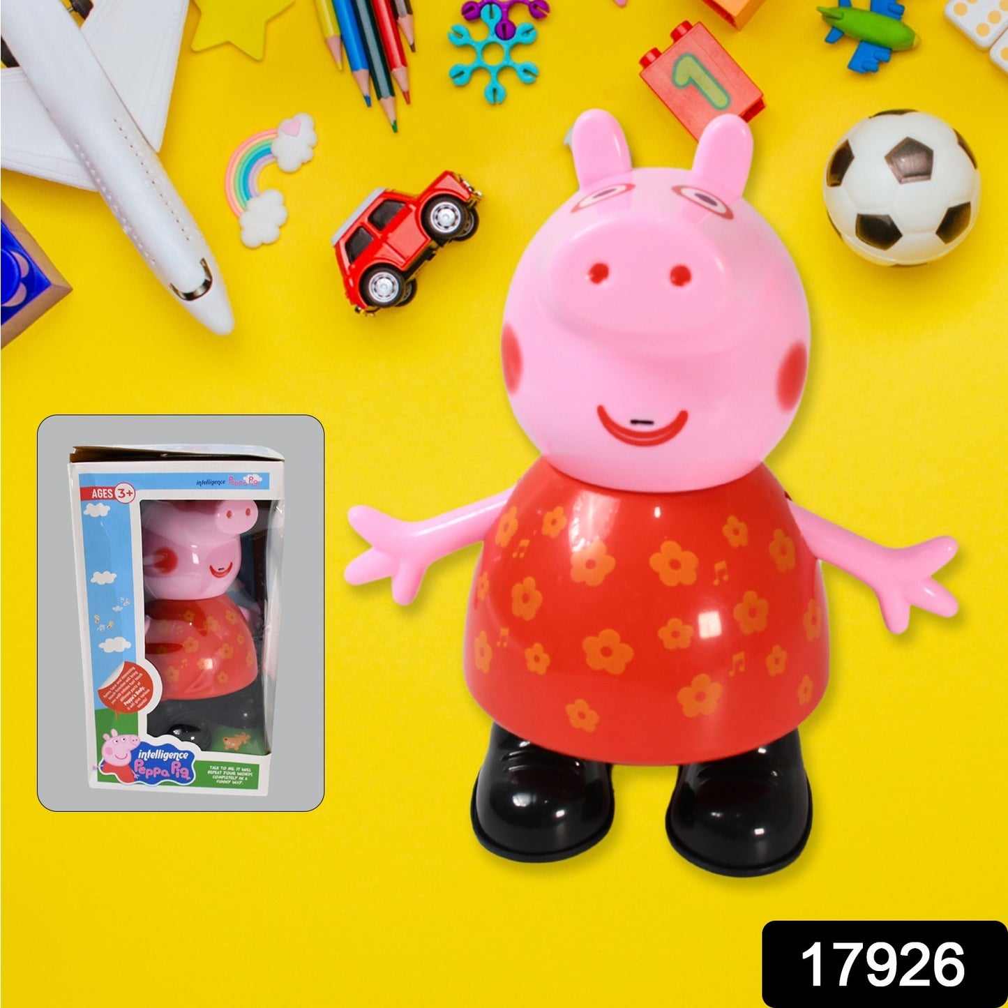Pig Children Play Toy Pretend Play Toy Fun Gift For Kids Movable Hands Legs Pig Pretend Play Toy Set For Kids Children With Soft Rubber Material (1 Pc Battery Not Included)