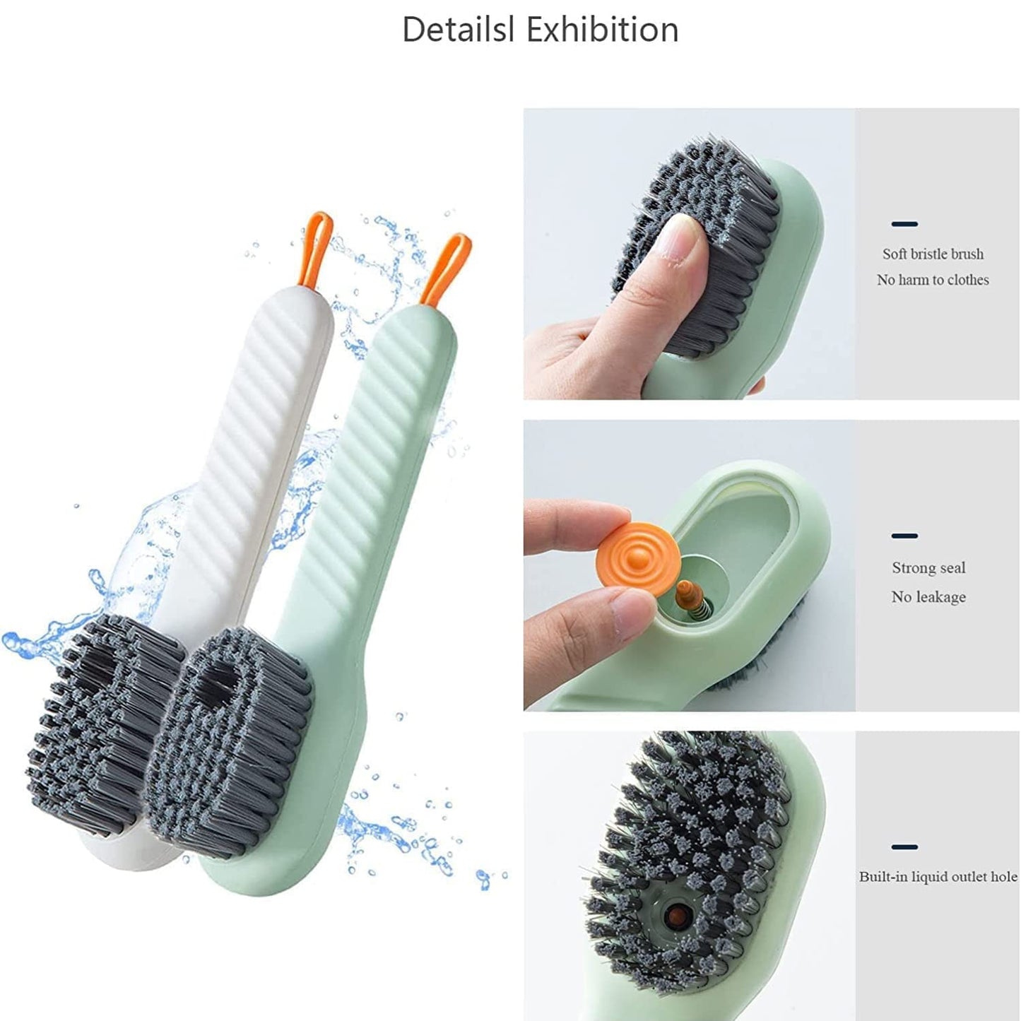 Multifunctional Scrubbing Brush With Liquid Soap Dispenser Cleaning Brush With Liquid Soap Dispenser Shoe Brush For Cleaning Cloth Cleaning Brush With Handleliquid Shoe Brush For Shoe Clothes (1 Pc)