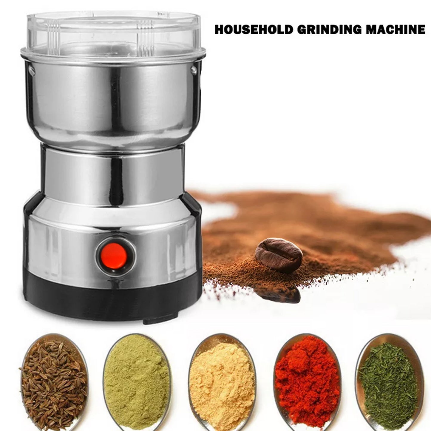 Multifunction Grinder Machine Electric Cereals Grain Mill Spice Herbs Grinding Machine Tool Stainless Steel Electric Coffee Bean For Home