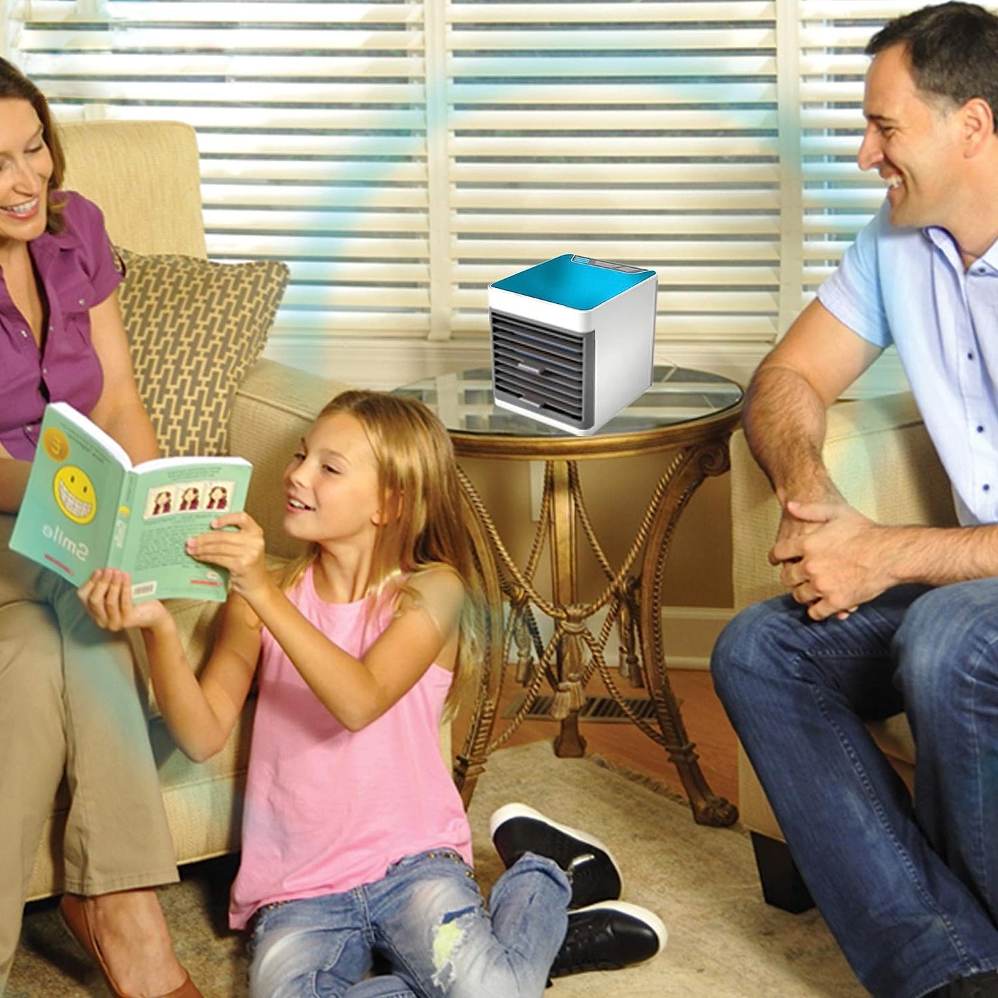 Mini Portable Air Cooler Personal Space Cooler Easy To Fill Water And Mood Led Light And Portable Air Conditioner Device Cool Any Space Like Home Office