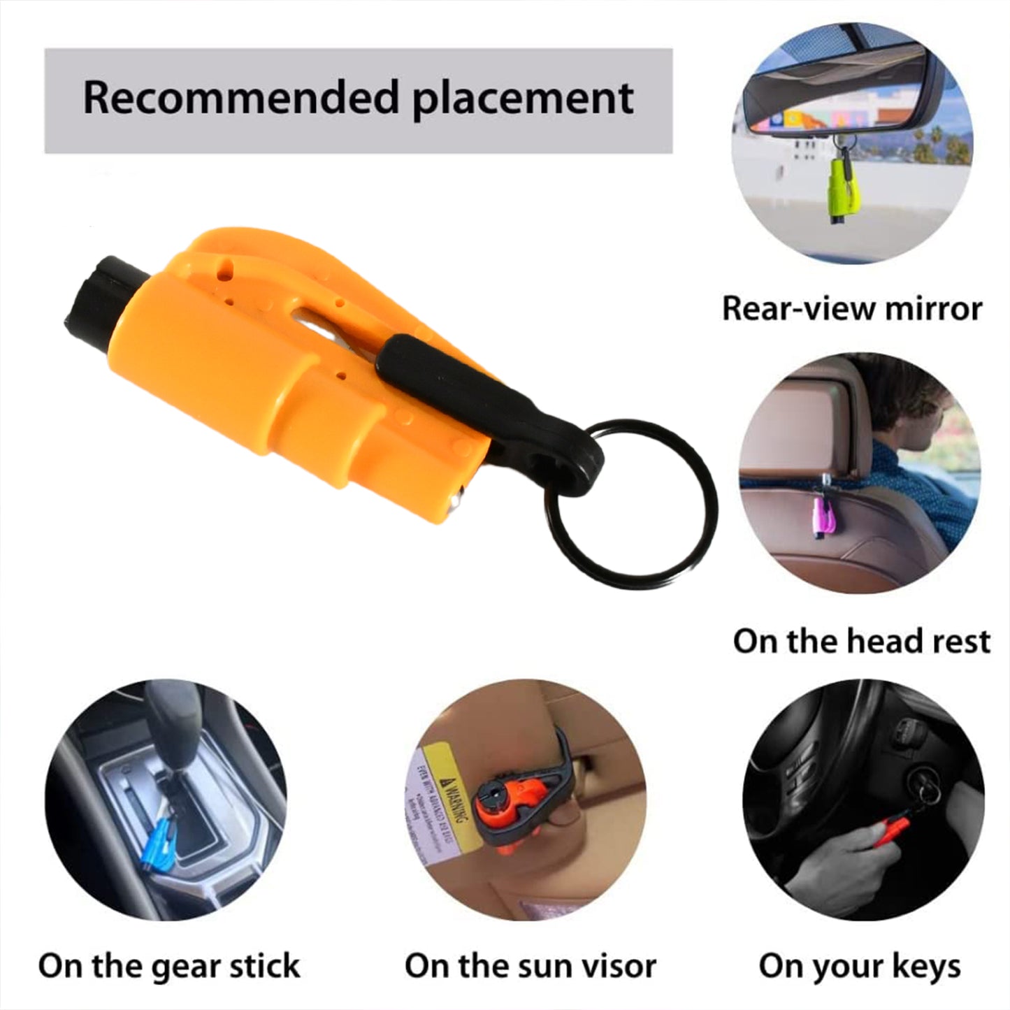 2 In 1 Emergency Safety Cutter With Key Chain Small Portable Handy Emergency Safely Glass Breaking Seat Belt Cutting Keychain Tool