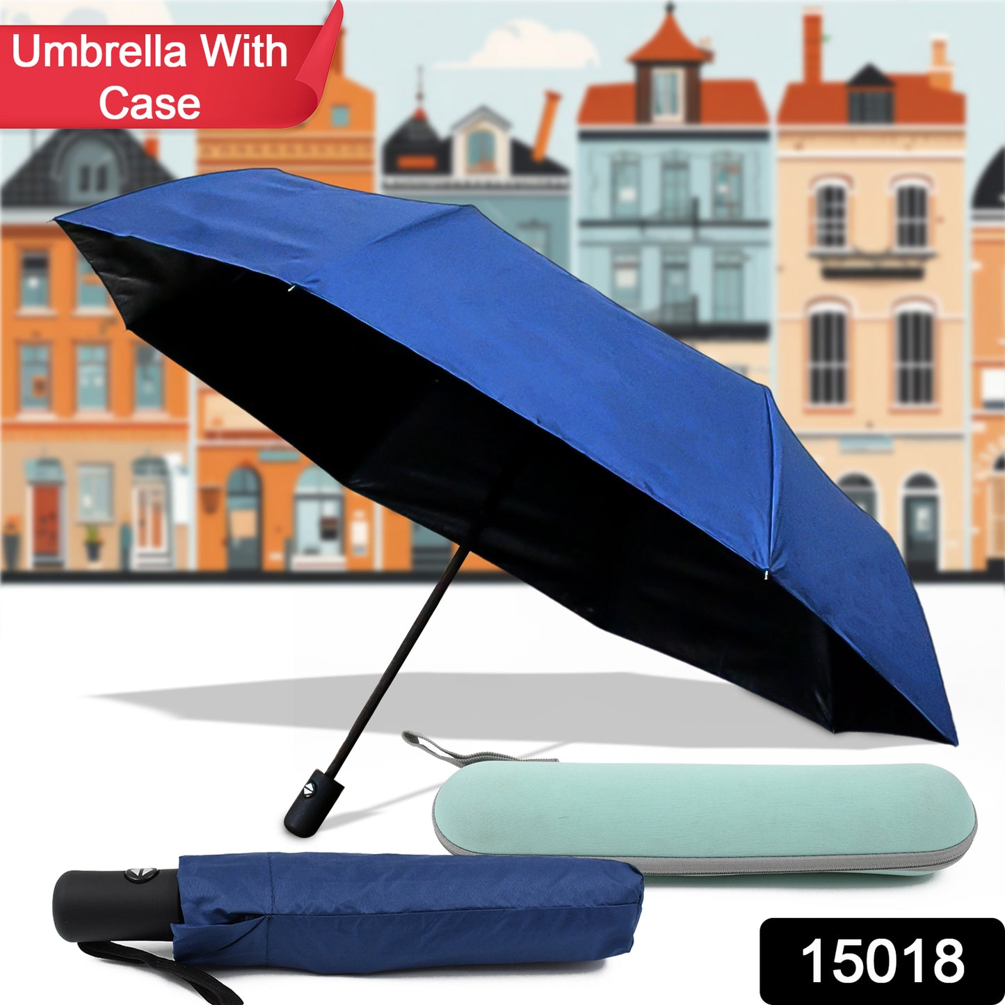 2-fold Manual Open Umbrella (Umbrella With Case 1 Set Mix Color)