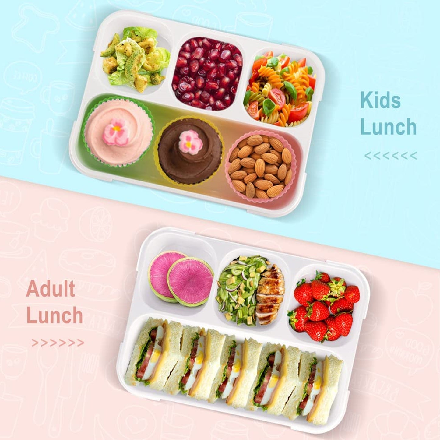 Lunch Box 4 Compartment With Leak Proof Lunch Box For School Office Use