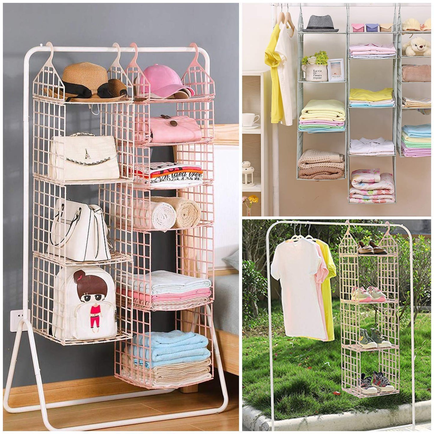 Multipurpose 5 Layer Folding Clothes Storage Rackscloset For Students Wardrobe Shelves Socks Scarf T-shirt Etchanging Organizer Storage Holders Racks