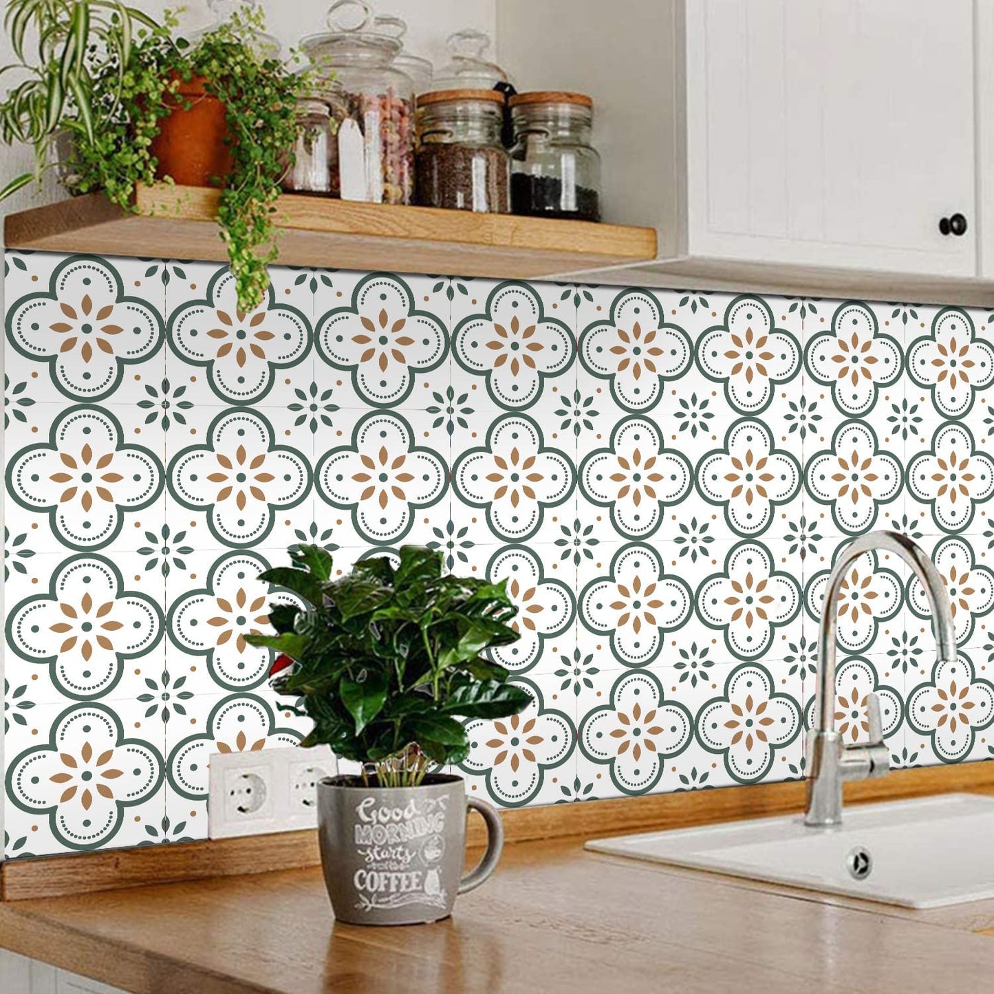 Peel And Stick Floor Tiles Kitchen Bathroom Backsplash Sticker Detachable Waterproof Diy Tile Stickers For Wall Decoration Tiles Home Decoration (8x8 Inch 1 Pc Tiles)