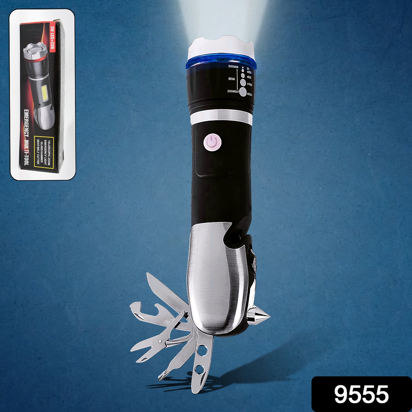 Battery Operated Multi Tool Led Flashlight All In One Tool Light (1 Pc Battery Not Included)