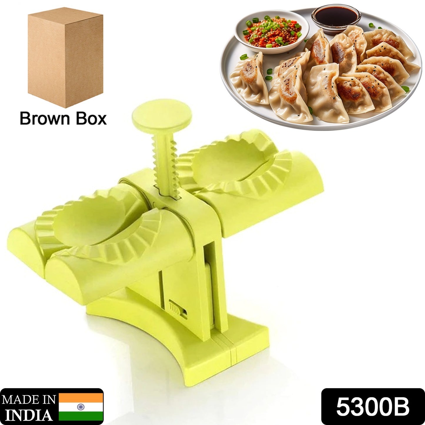 Dumpling Maker Mold double Head Dumpling Mold Wrap Two At A One Timehousehold Dumpling Maker Mouldeasy-tool For Making Dumplingsdumpling Press Mold Kitchen Accessories (Brown Box)