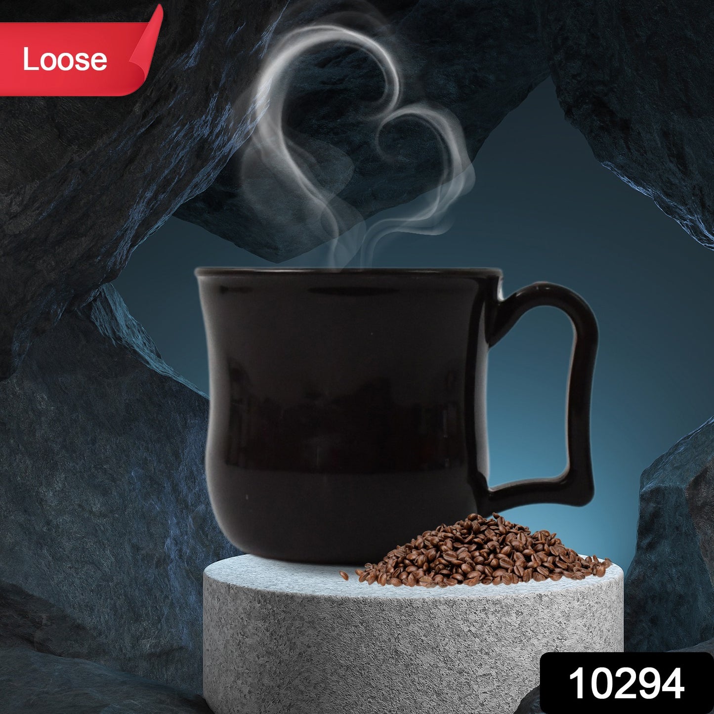 Premium Plastic Coffee Tea Cups Mug With Handle(1 Pc Loose Black)