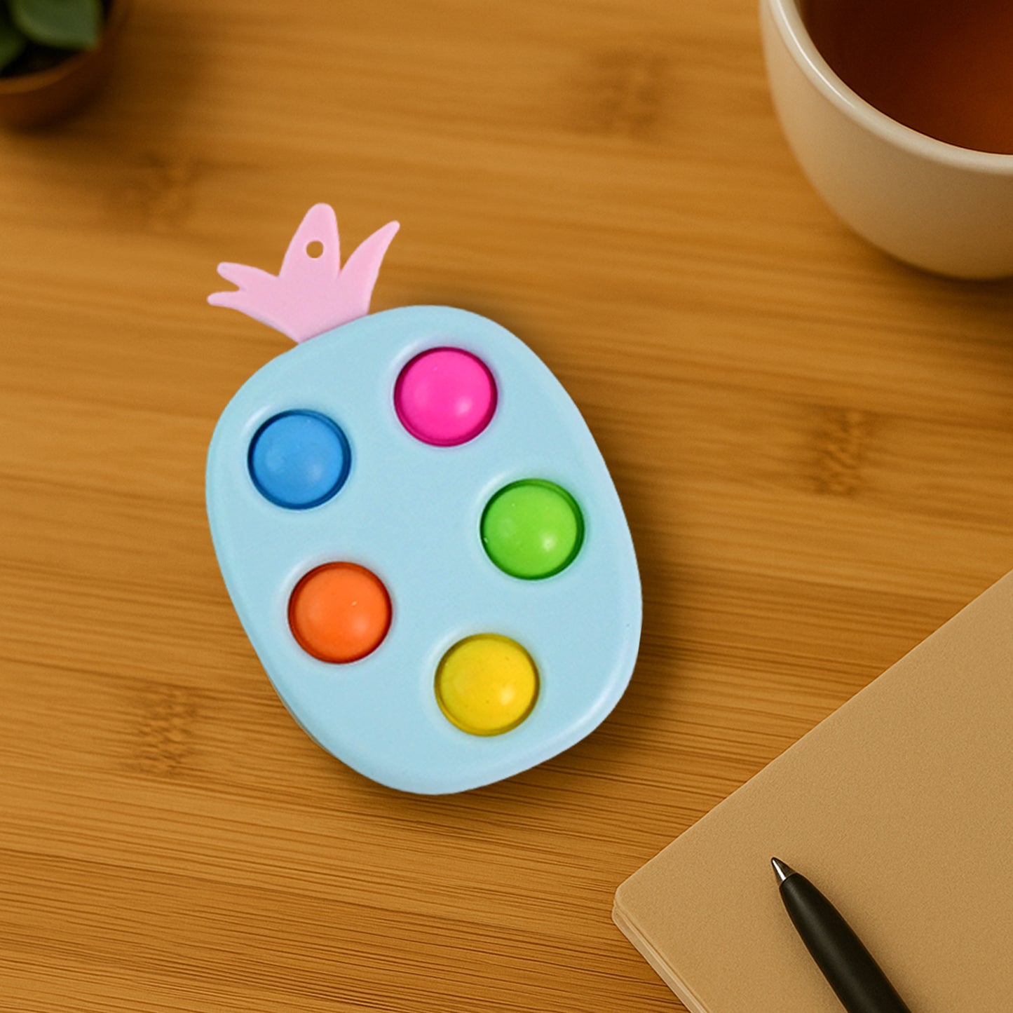 Silicone Push Pop Keychain Toy For Kids (1 Pc)