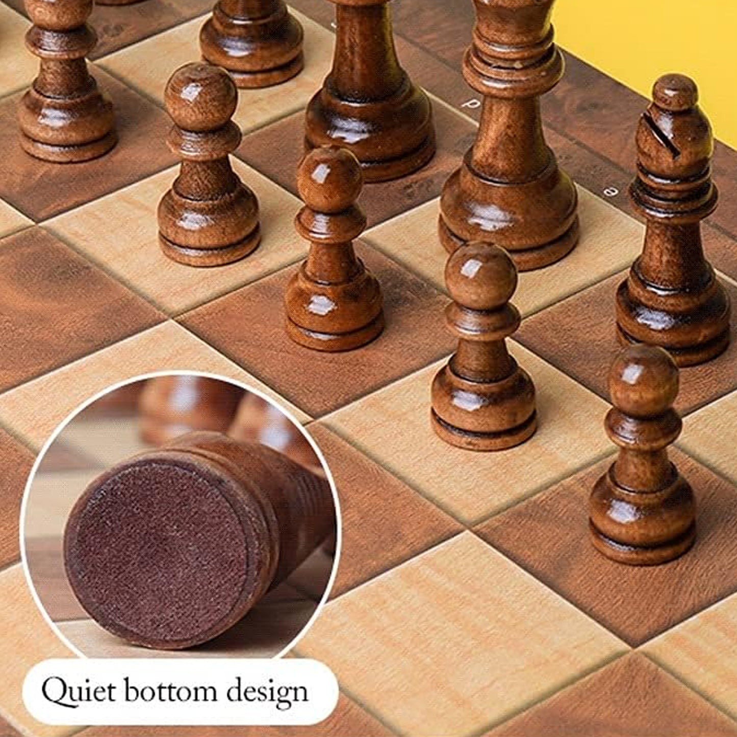 Foldable Wooden Chess Board Set (30 30 Cm 1 Set)
