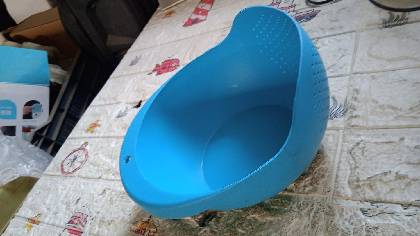 Plastic Rice Bowl Food Strainer Thick Drain Basket For Rice Vegetable Fruit Strainer Colander Fruit Basket Pasta Strainer Washing Bowl (1 Pc )