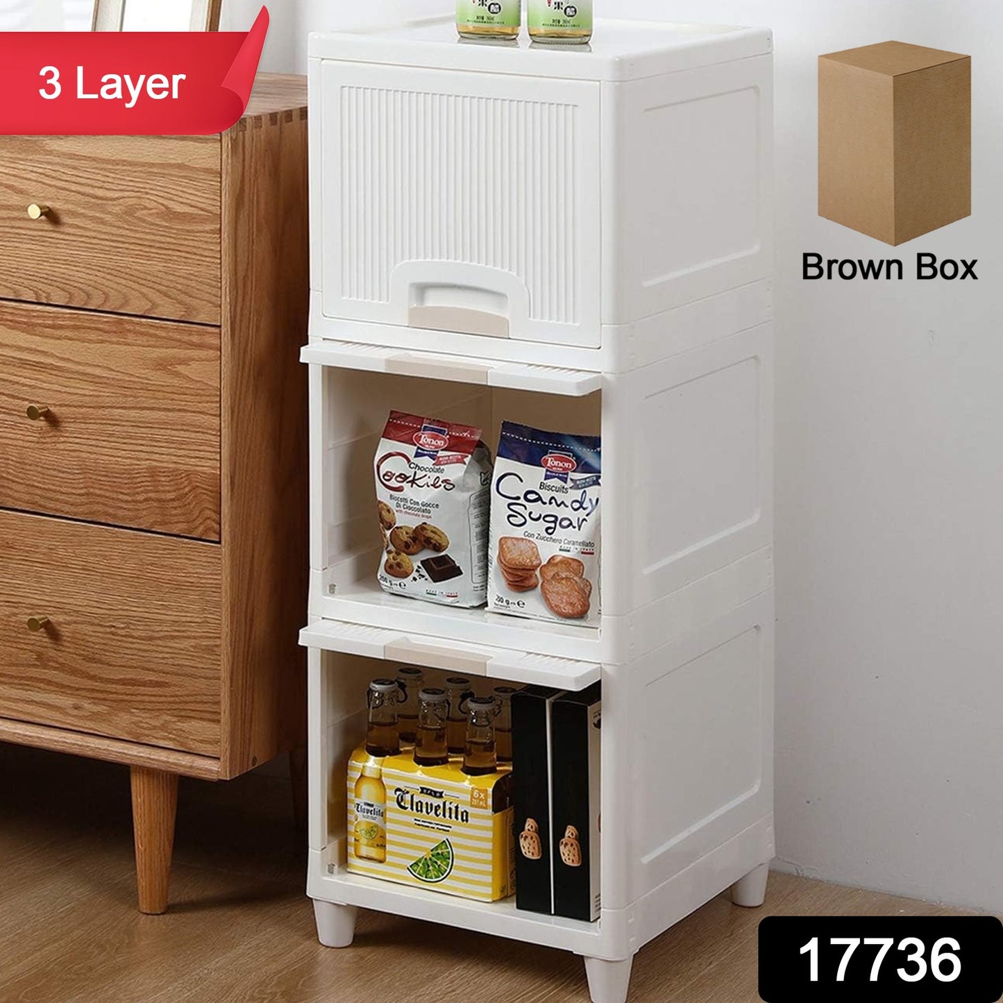 Multipurpose Storage Cabinet Storage Solutions Plastic Drawers Multi Layer Wardrobe Storage Drawers Foldable Multipurpose Drawer Units For Kitchen Bathroom Bedroom Cloth (3layer)