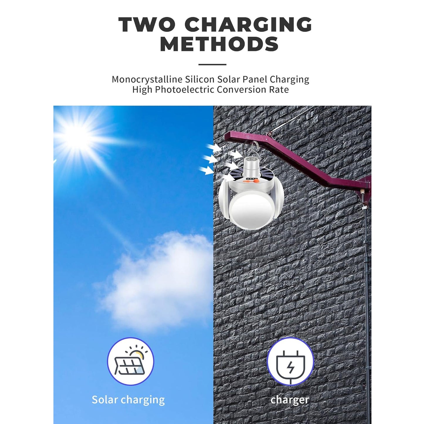 Solar Multi-functional Emergency Led Light Bulb With Usb Charging Led Camping Lamp Camping Lamp Usb Rechargeable 5 Brightness Light Modes Foldable Camping Light Sos Ip65 Waterproof Camping Light Blackout Emergency Equipment Camping Gadgets