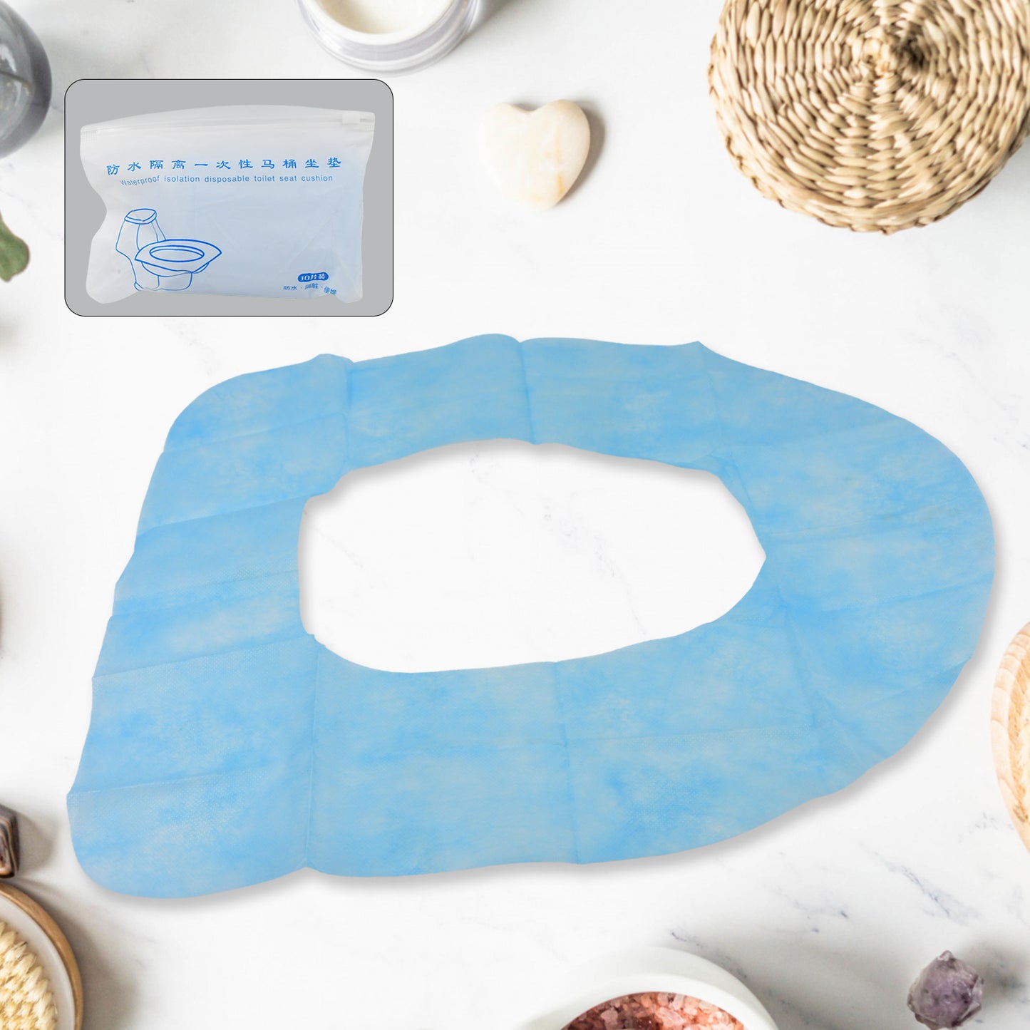 Disposable Toilet Seat Covers Waterproof Isolation Disposable Toilet Seat Cushion (10 Pcs Set)