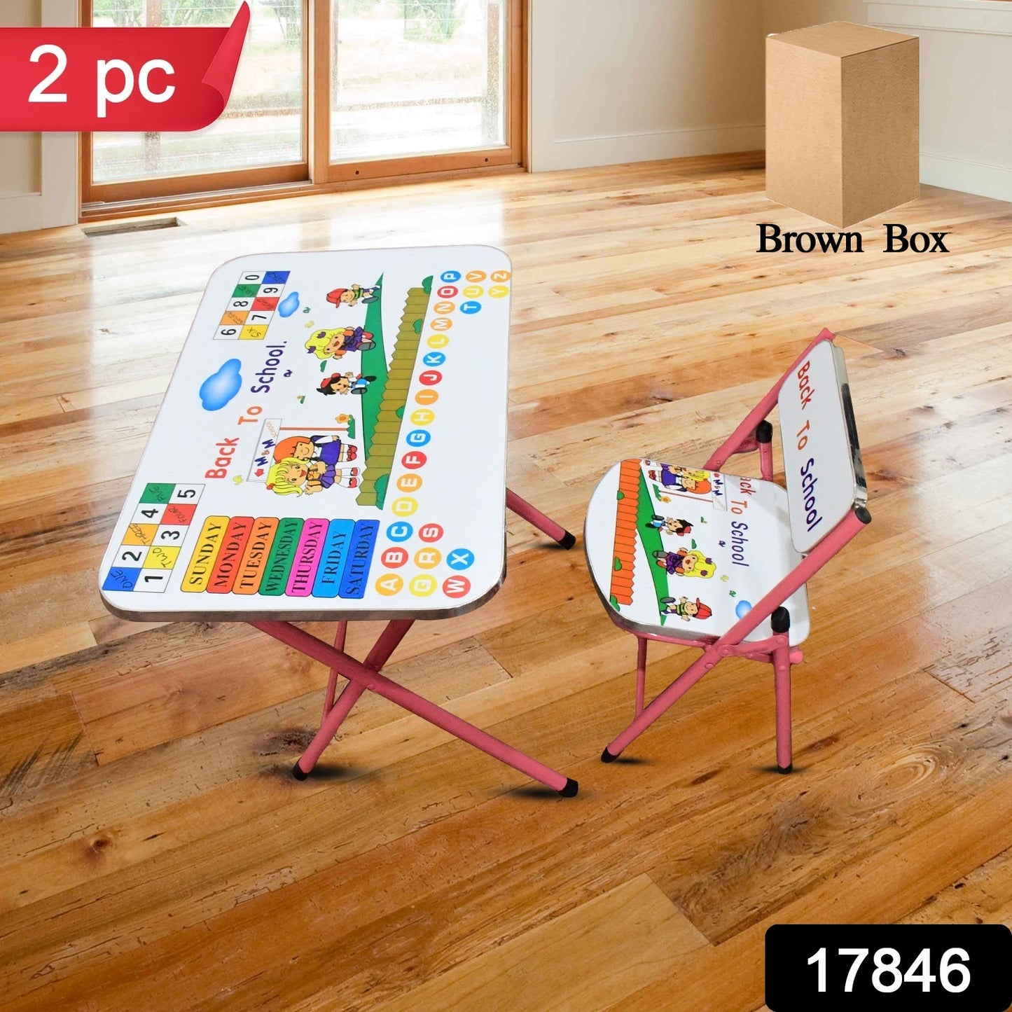 Multifunction Portable Foldable Study Table Chair (2 Pc Set)