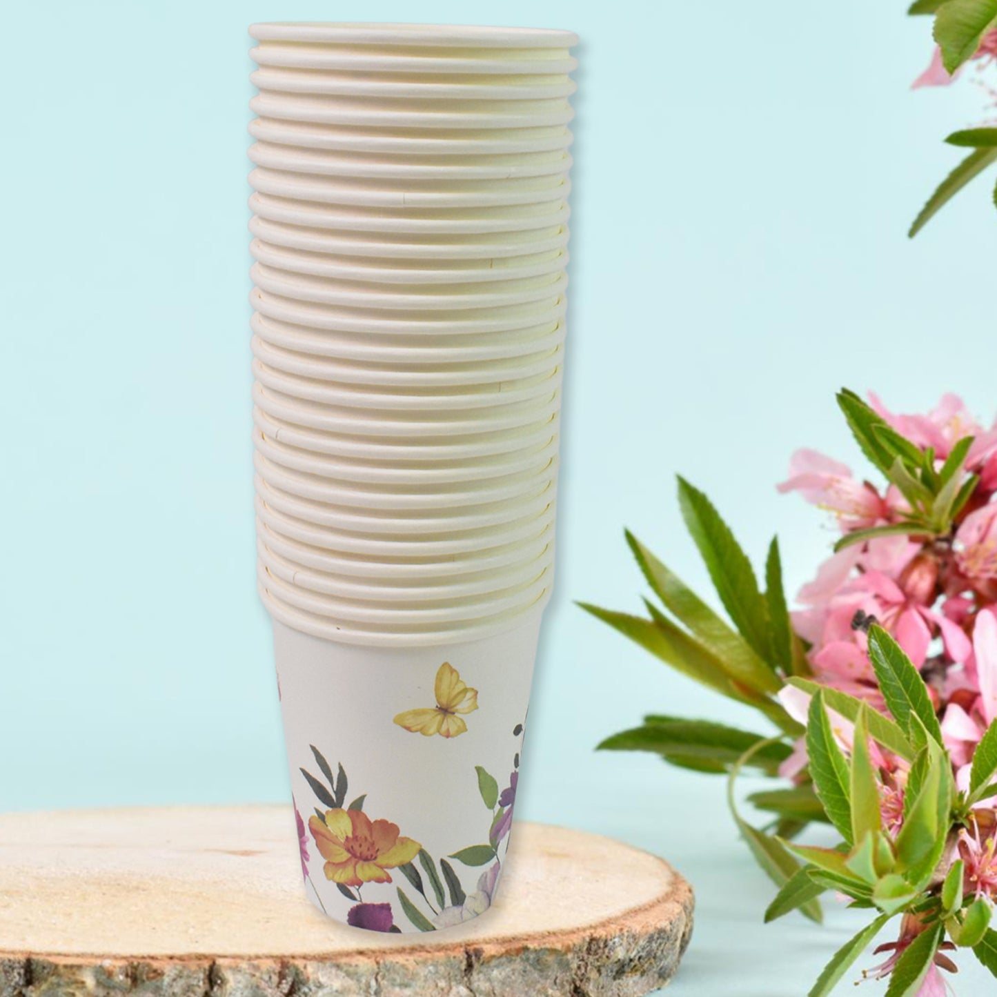 Disposable Paper Cups Disposable Tea Coffee Cups (24 Pcs Set Mix Color Design)