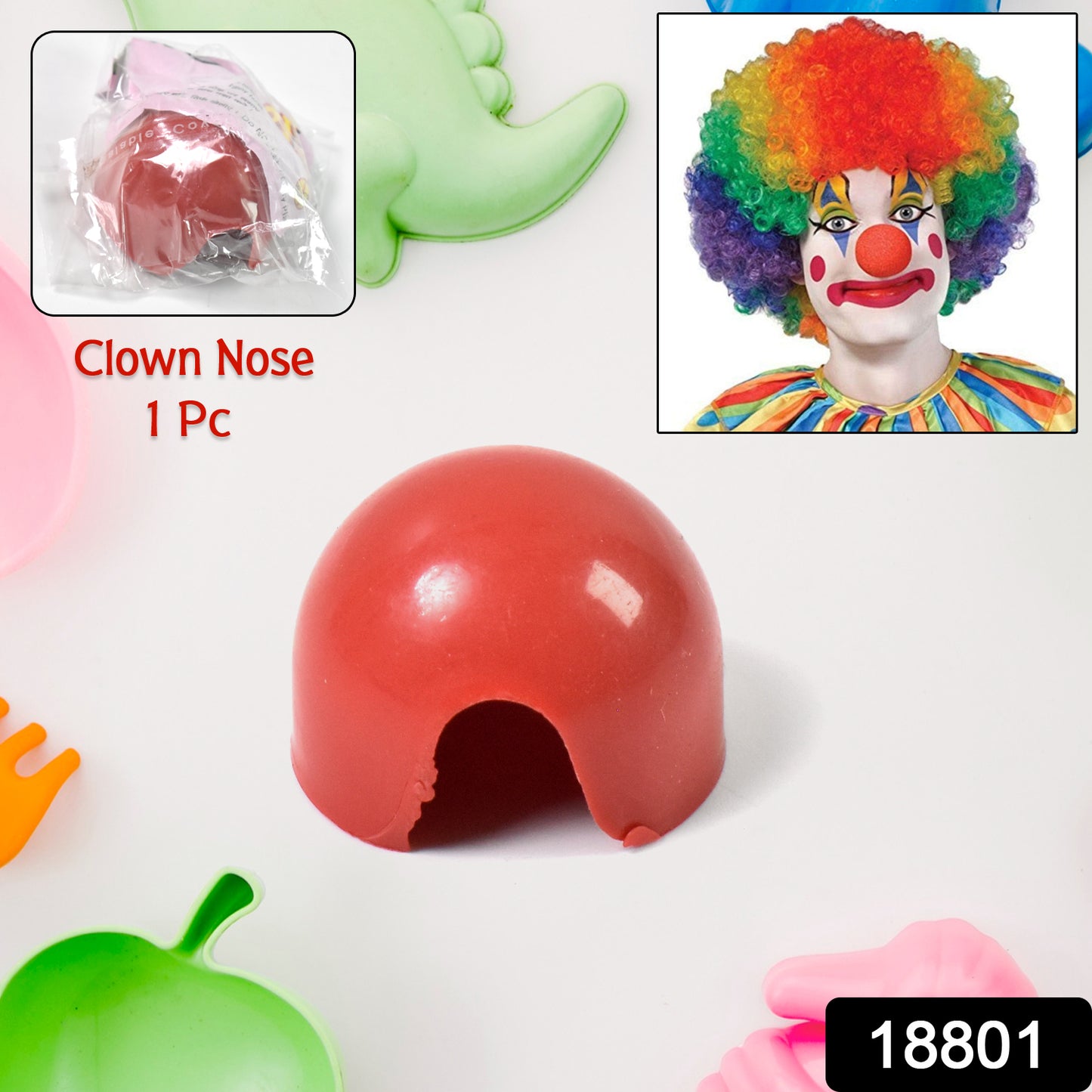 Small Plastic Joker Clown Nose Toy (1 Pc Mix Color Design)